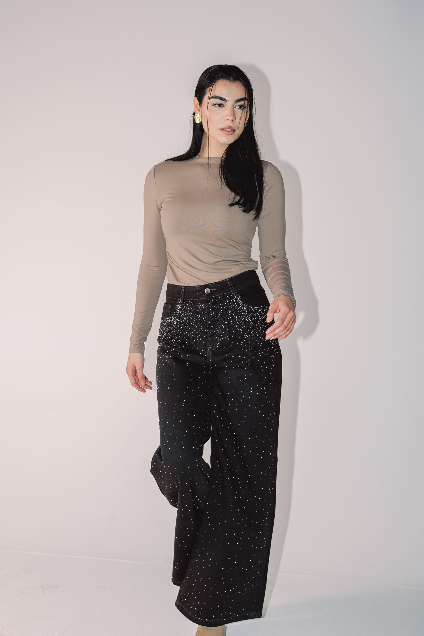 Dazzler Denim Pants - Brown
