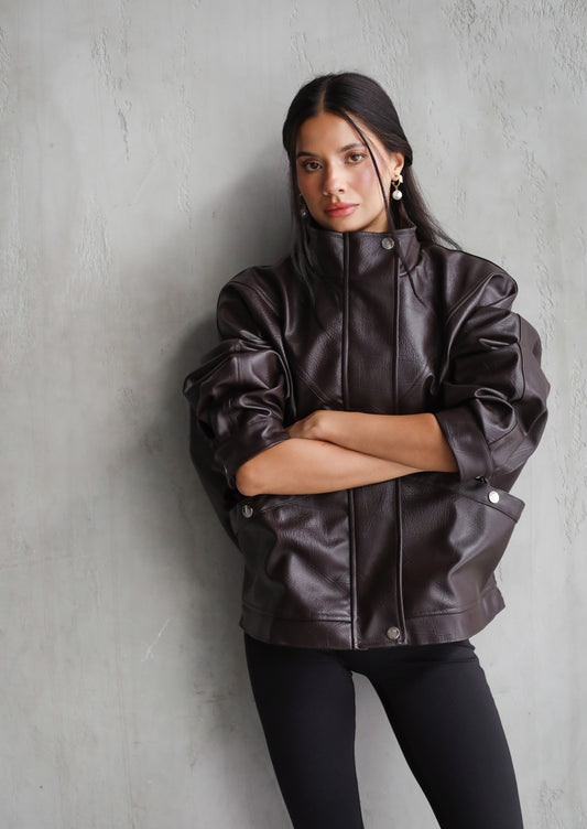 Game Changer Leather Jacket - Brown