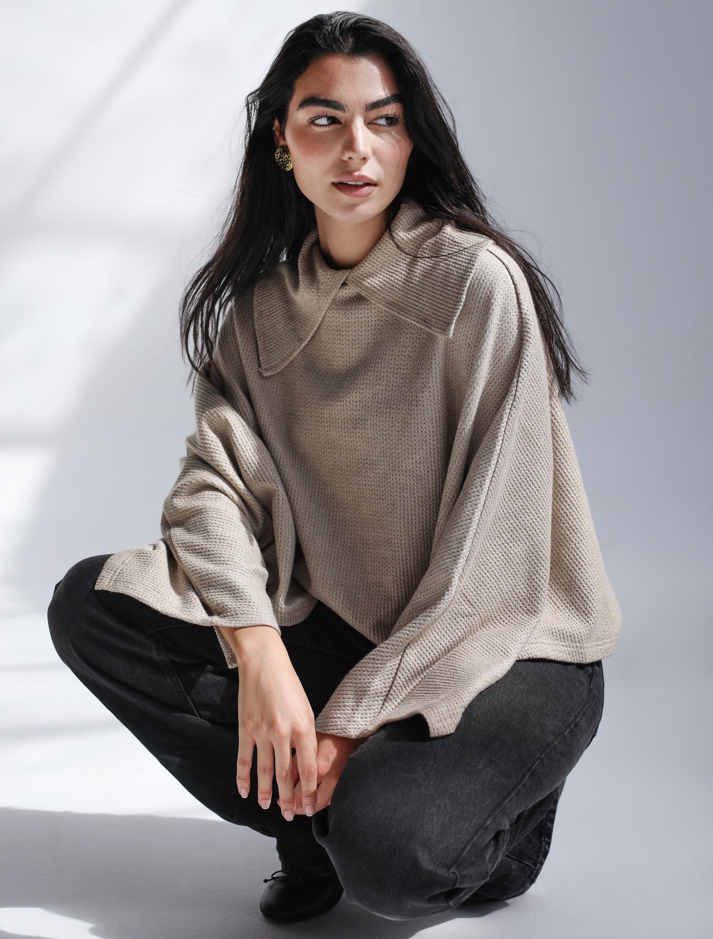 Wonderlust Knit Cape - Beige