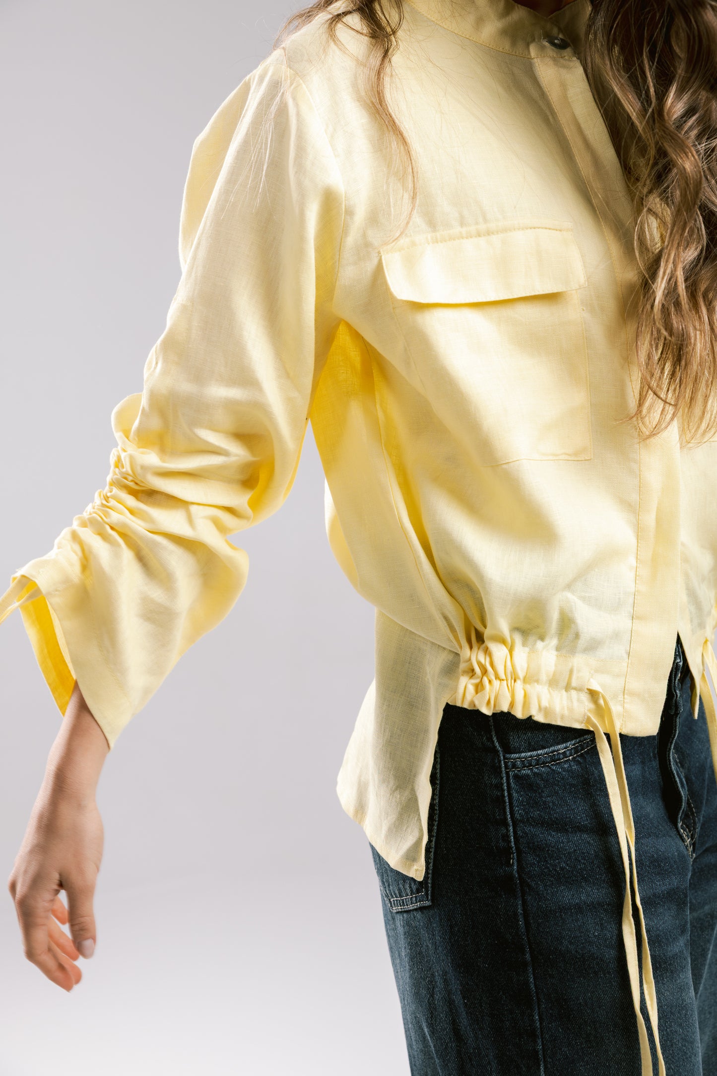 Pretty Fringes Linen Shirt - Butter Yellow