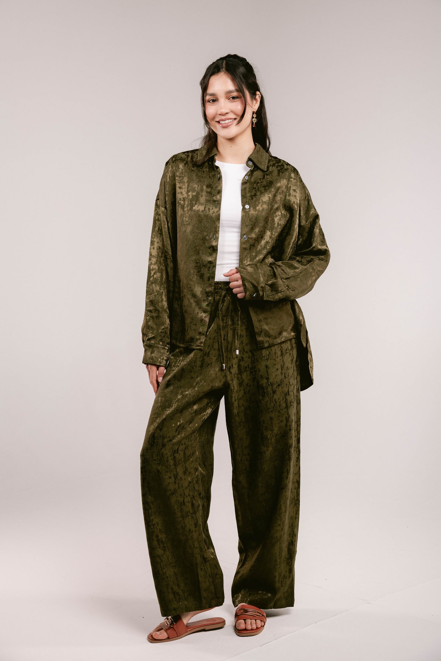 Spring Fever Linen Set - Olive