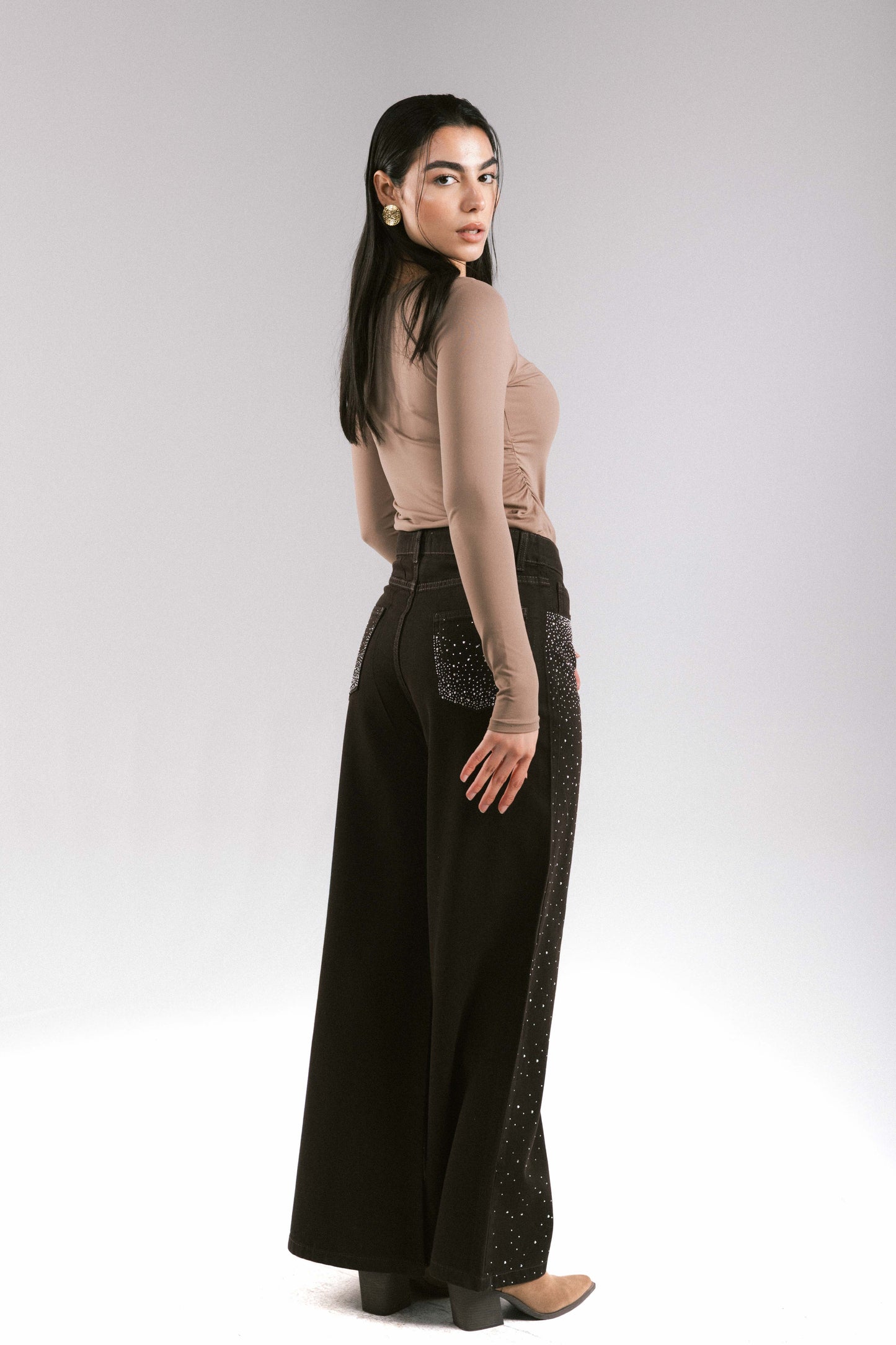Dazzler Denim Pants - Brown