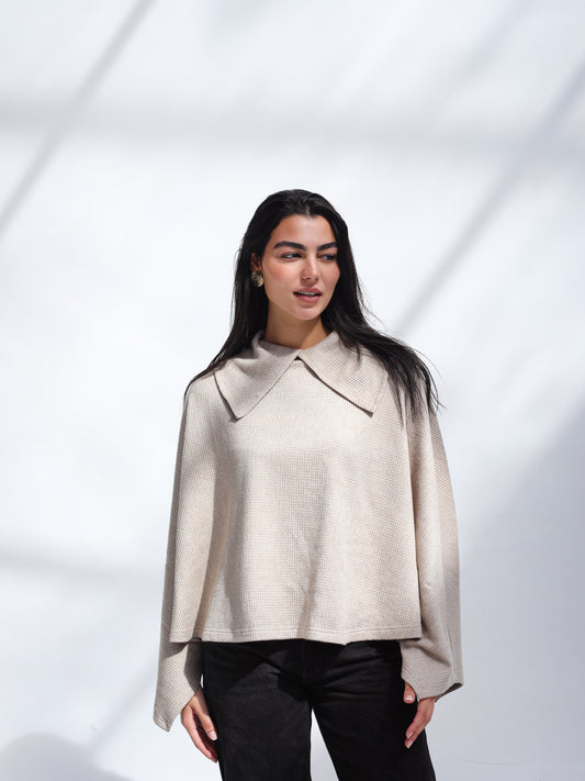 Wonderlust Knit Cape - Beige