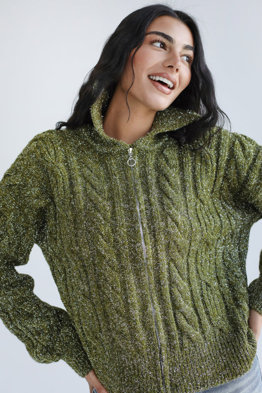 Too good to take off knit sweater - Olive