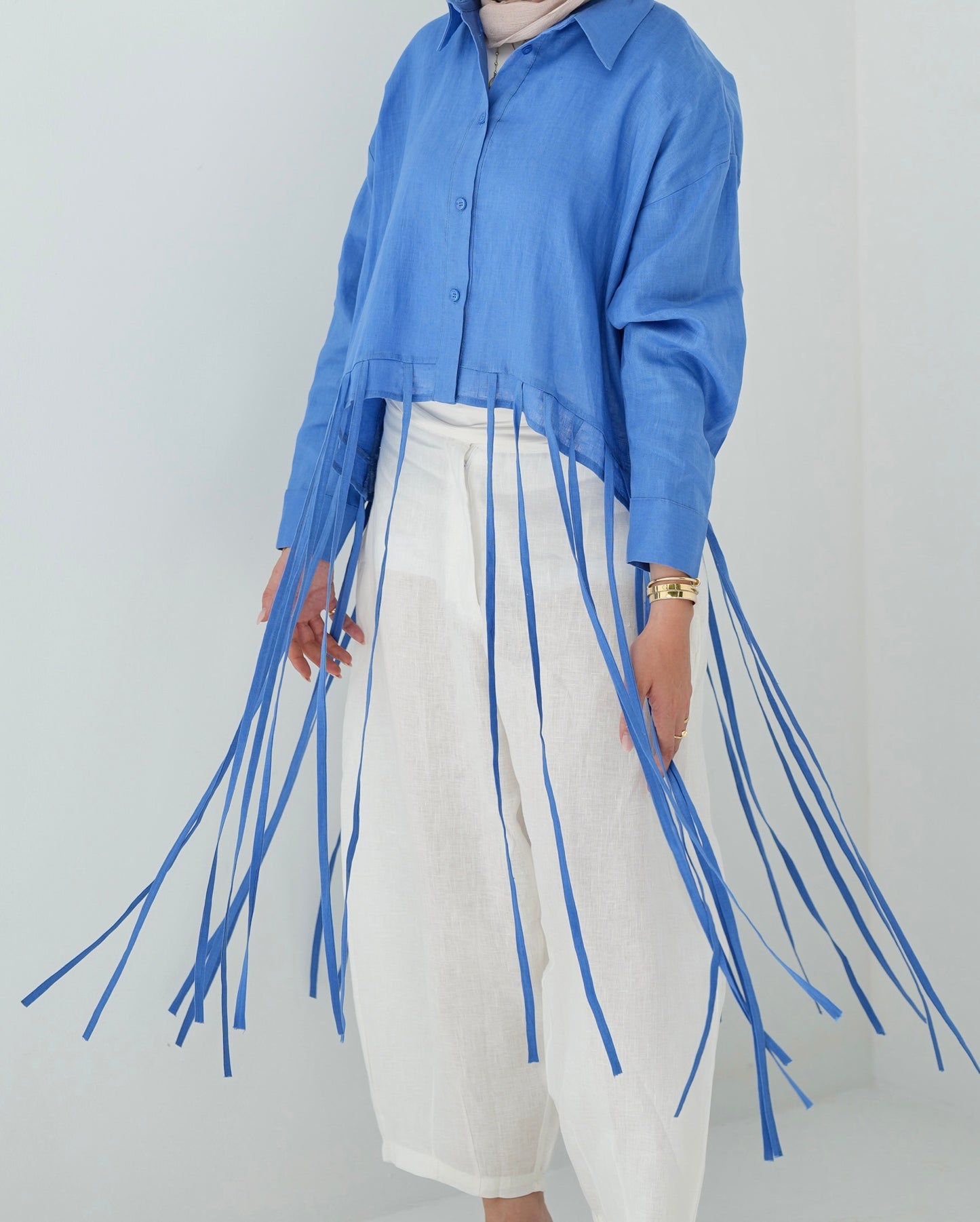 Girl’s Girl Linen Top - Cobalt