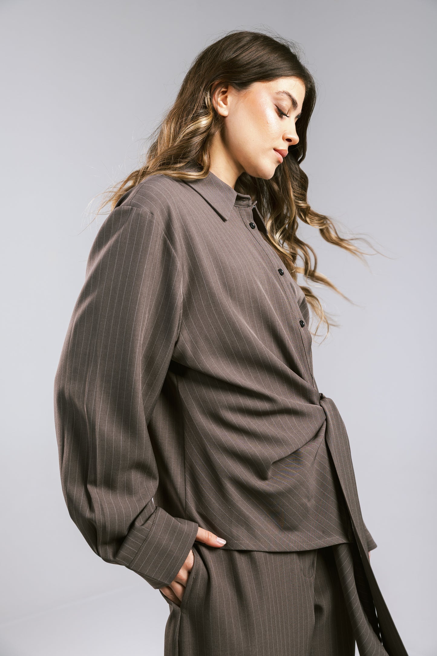 Knot Your Type Striped Set - Brown