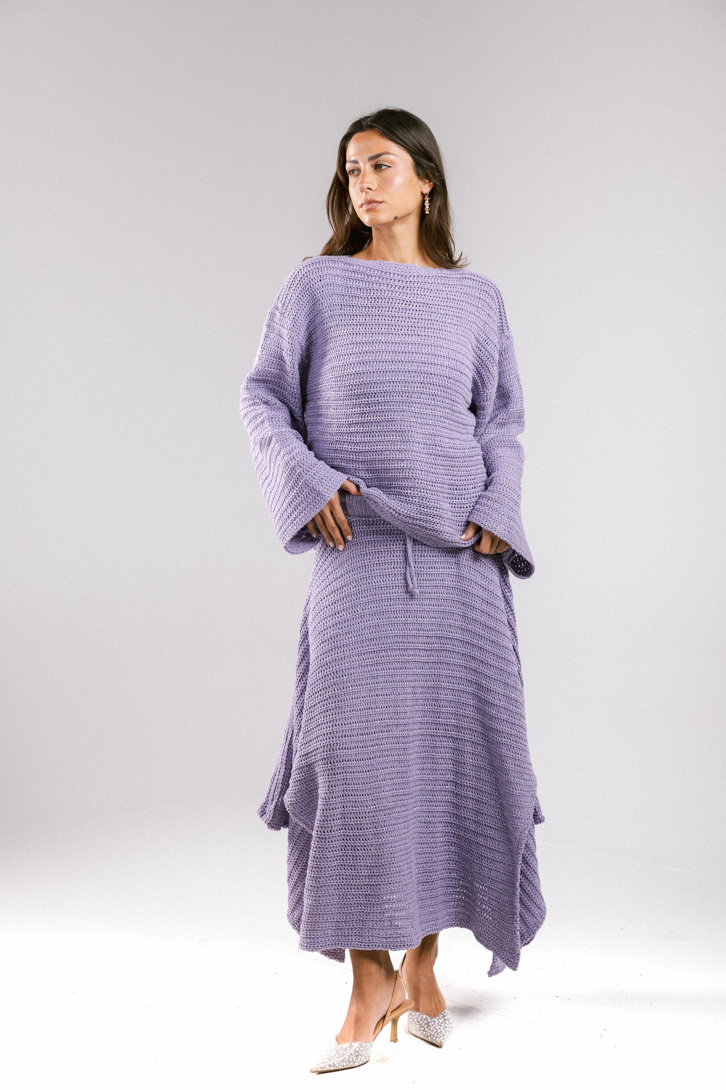 Shore Nights Crochet Skirt - Lilac