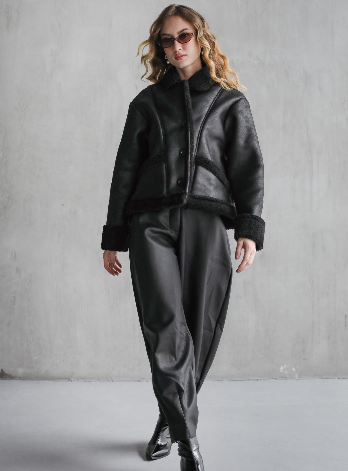 Feeling Cozy Shearling Jacket - Black