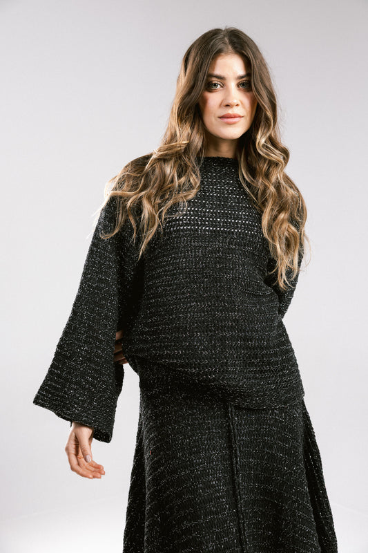 Seascape Crochet Top - Black
