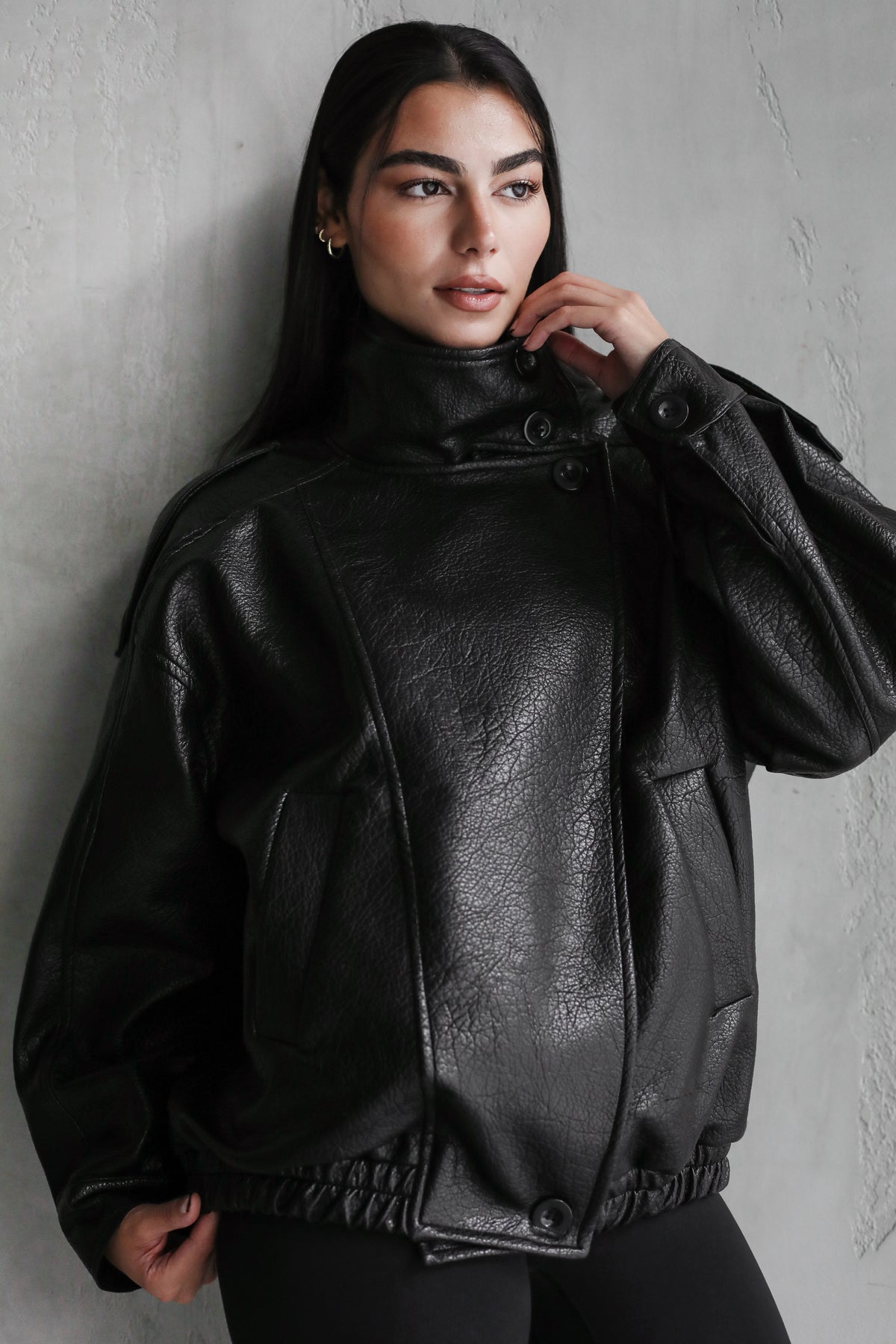 One of One Leather Biker Jacket - Black