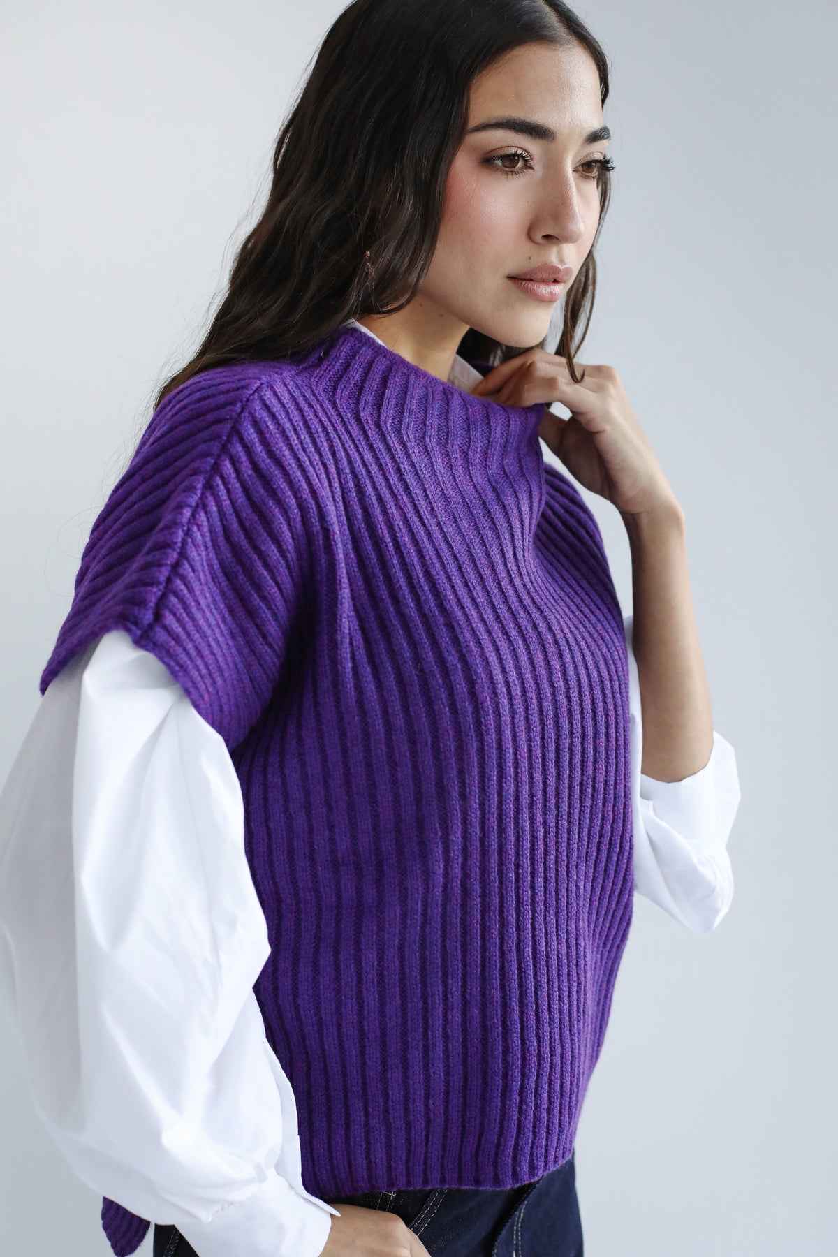 Sun Dazed Knit Vest - Purple