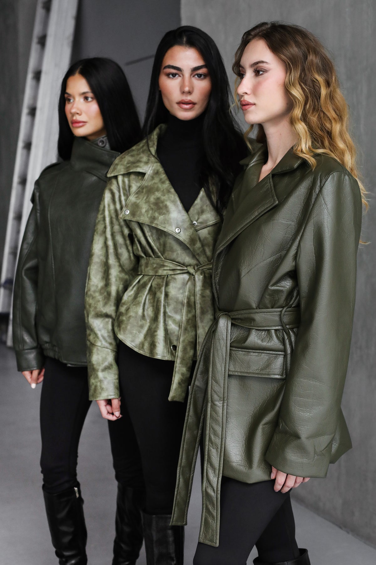 Not Your Basic Leather Jacket - Olive