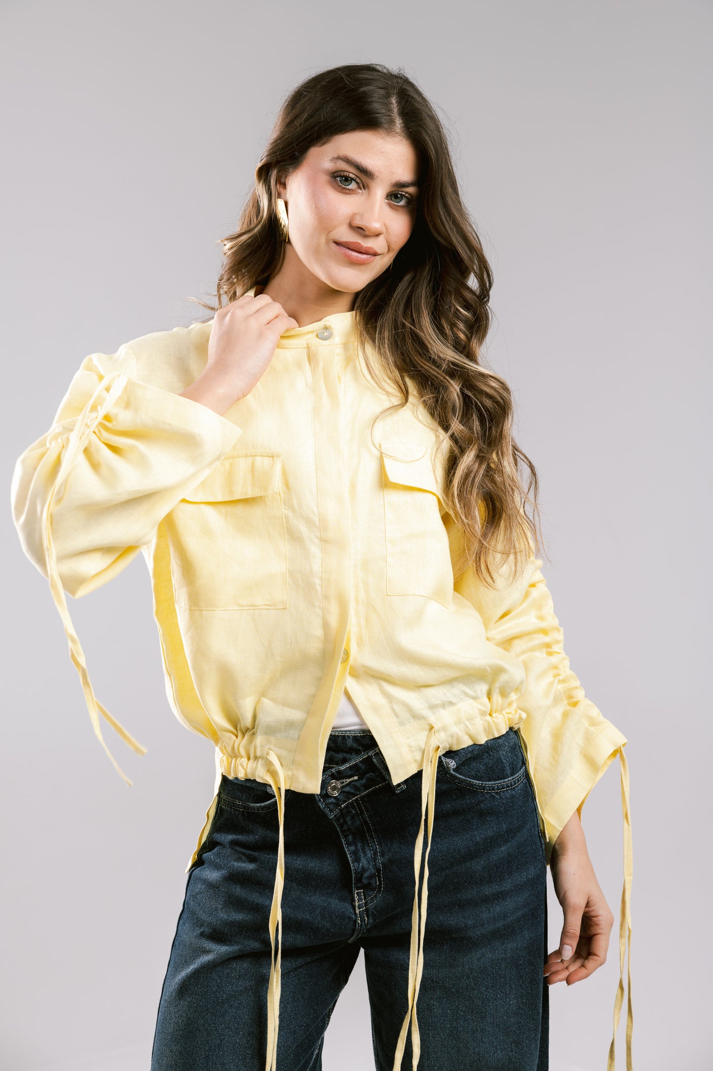 Pretty Fringes Linen Shirt - Butter Yellow