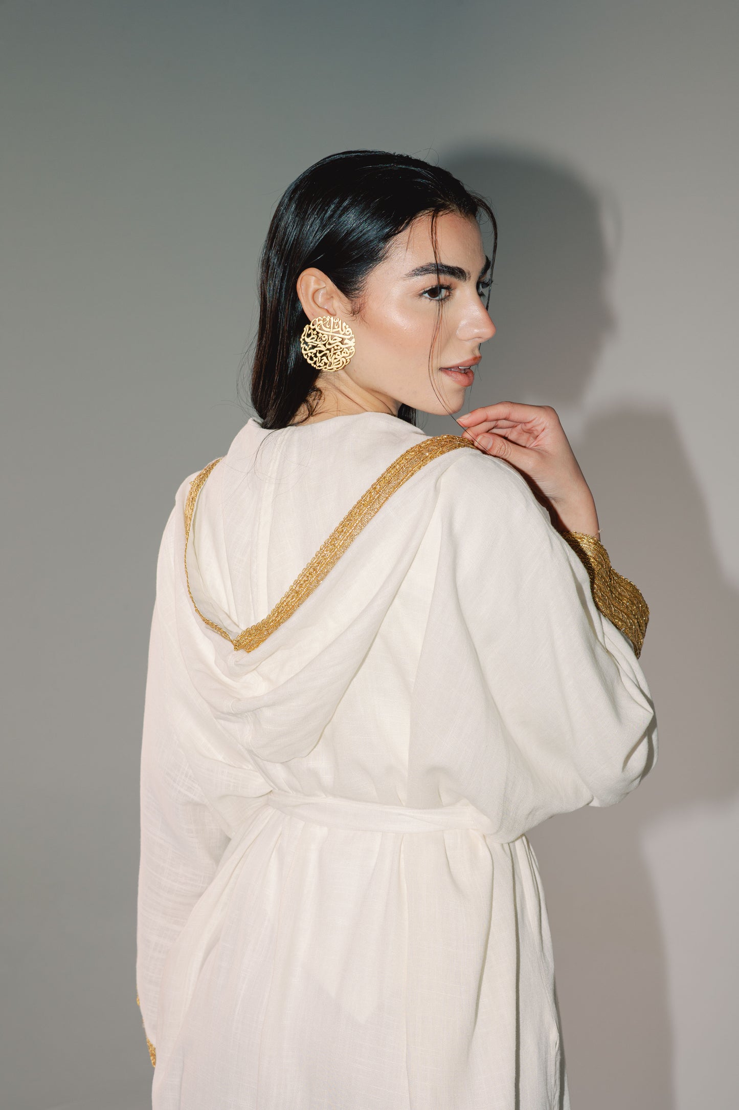 Marrakesh Linen Kaftan in White