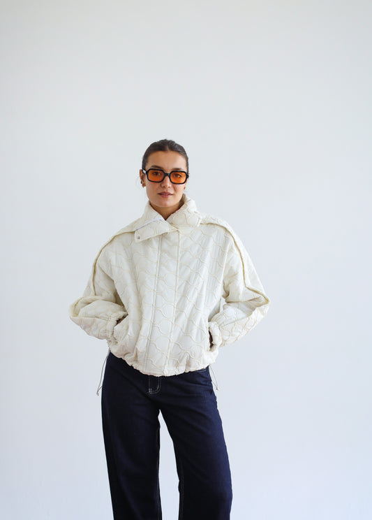 Around The World Bomber Jacket - Ivory
