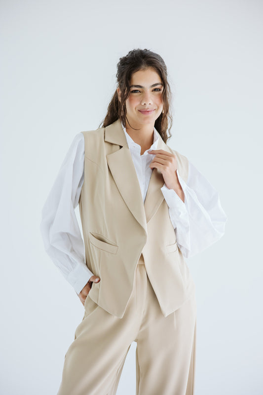 Tailored Waistcoat - Beige
