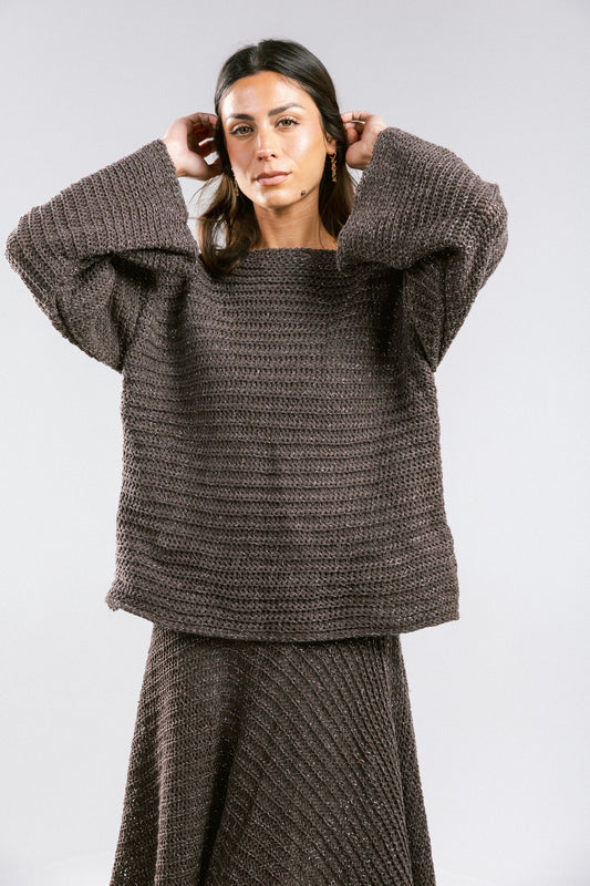 Seascape Crochet Top - Brown