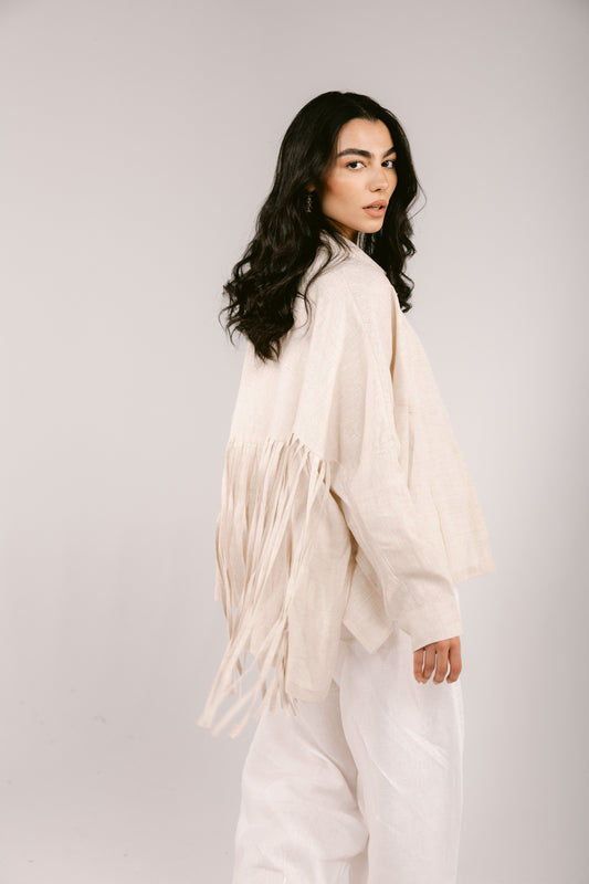Summer Smiles Linen Top - Beige