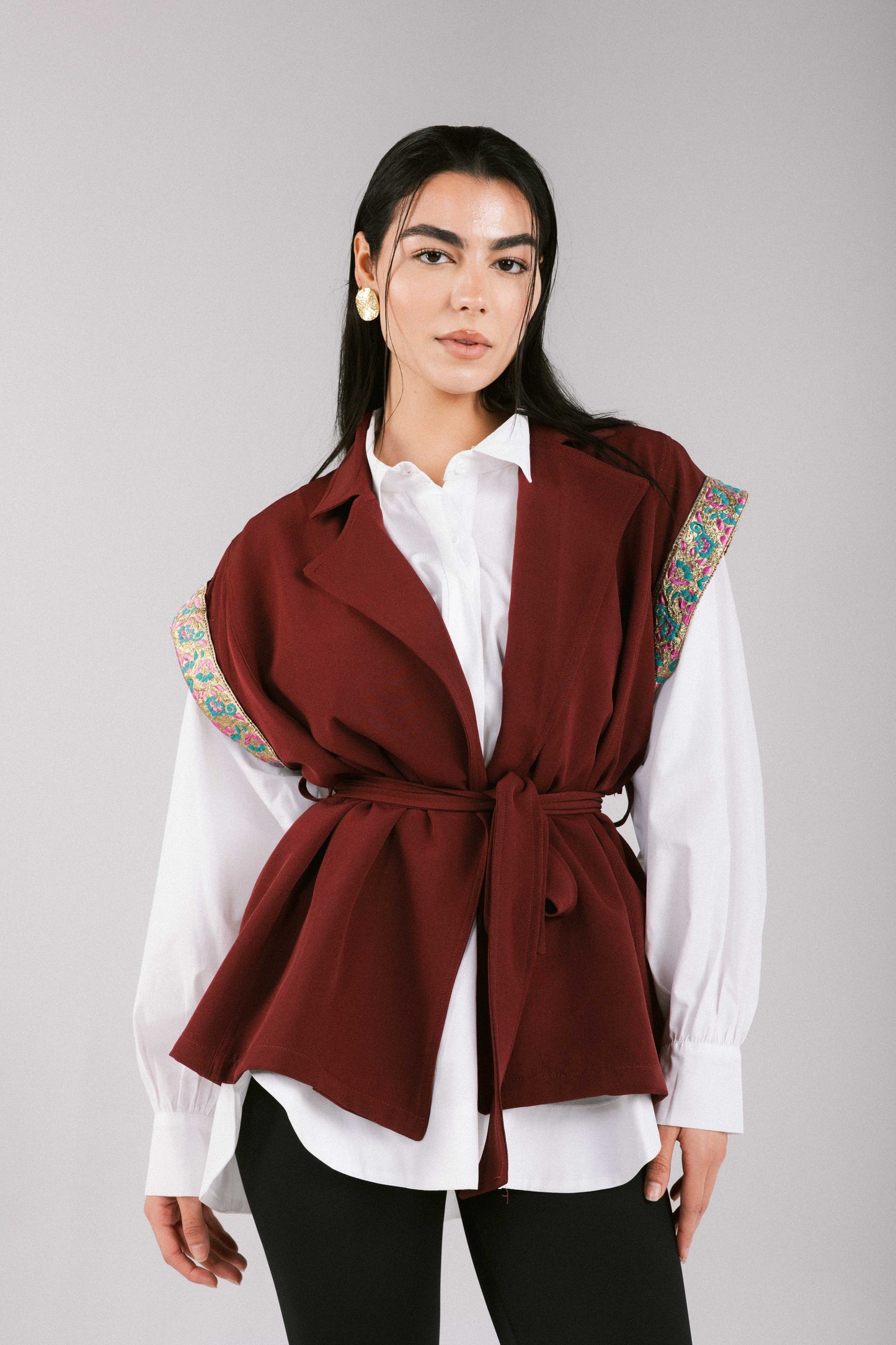 Top Notch Vest in Burgundy