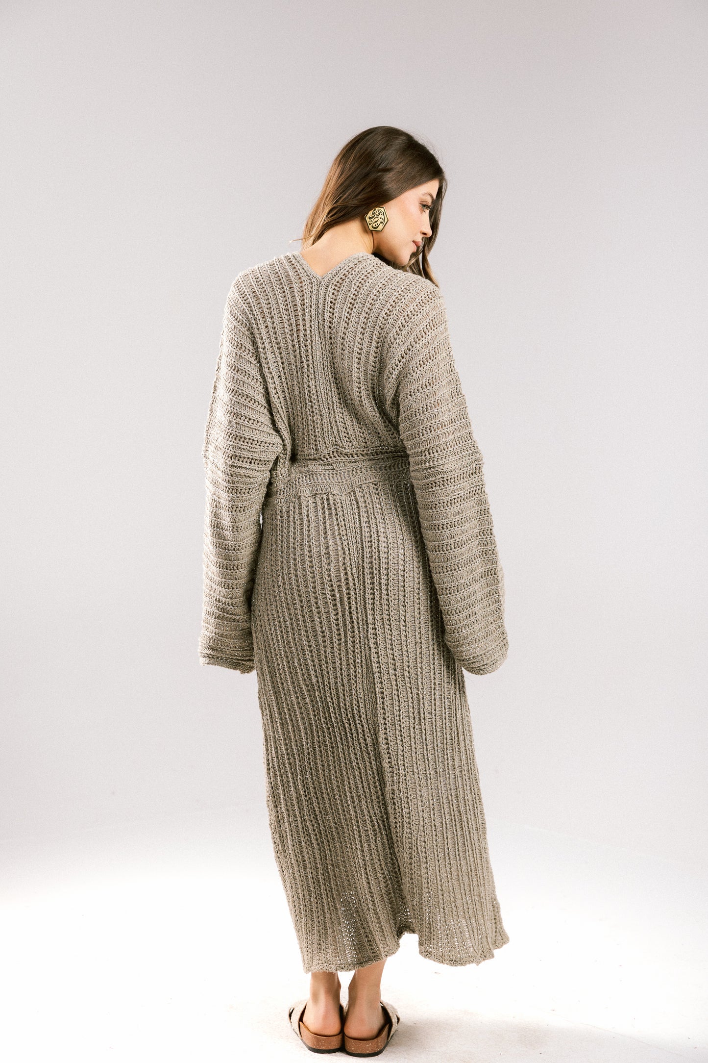 Sunbeam Crochet Coverup Dress - Taupe