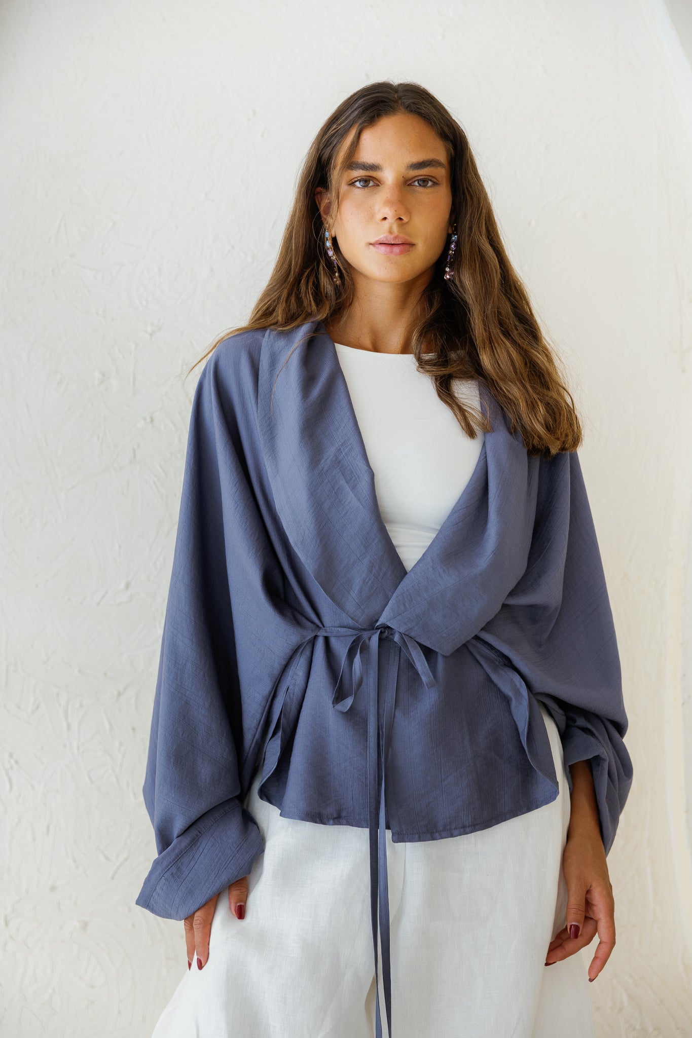 Daisy Field Cardigan - Dusty Blue