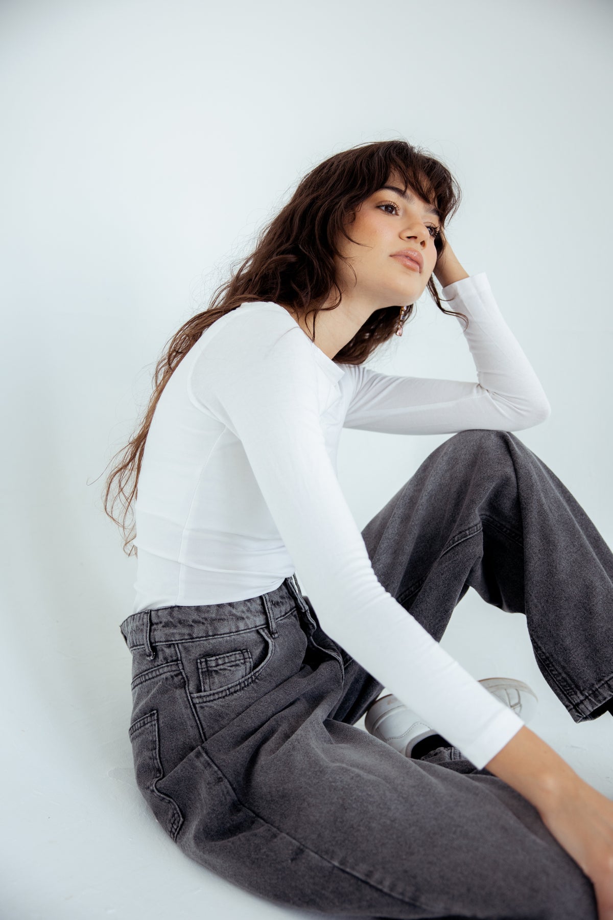 One and Only Balloon Denim Pants - Washed Grey