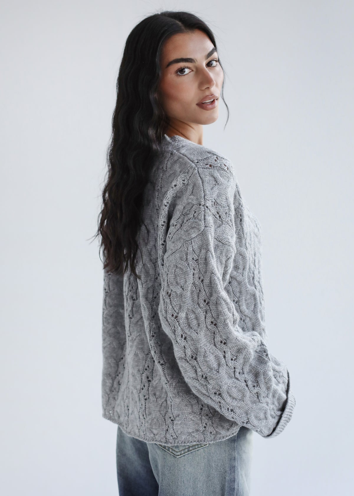 Sweet as you knit sweater - Grey