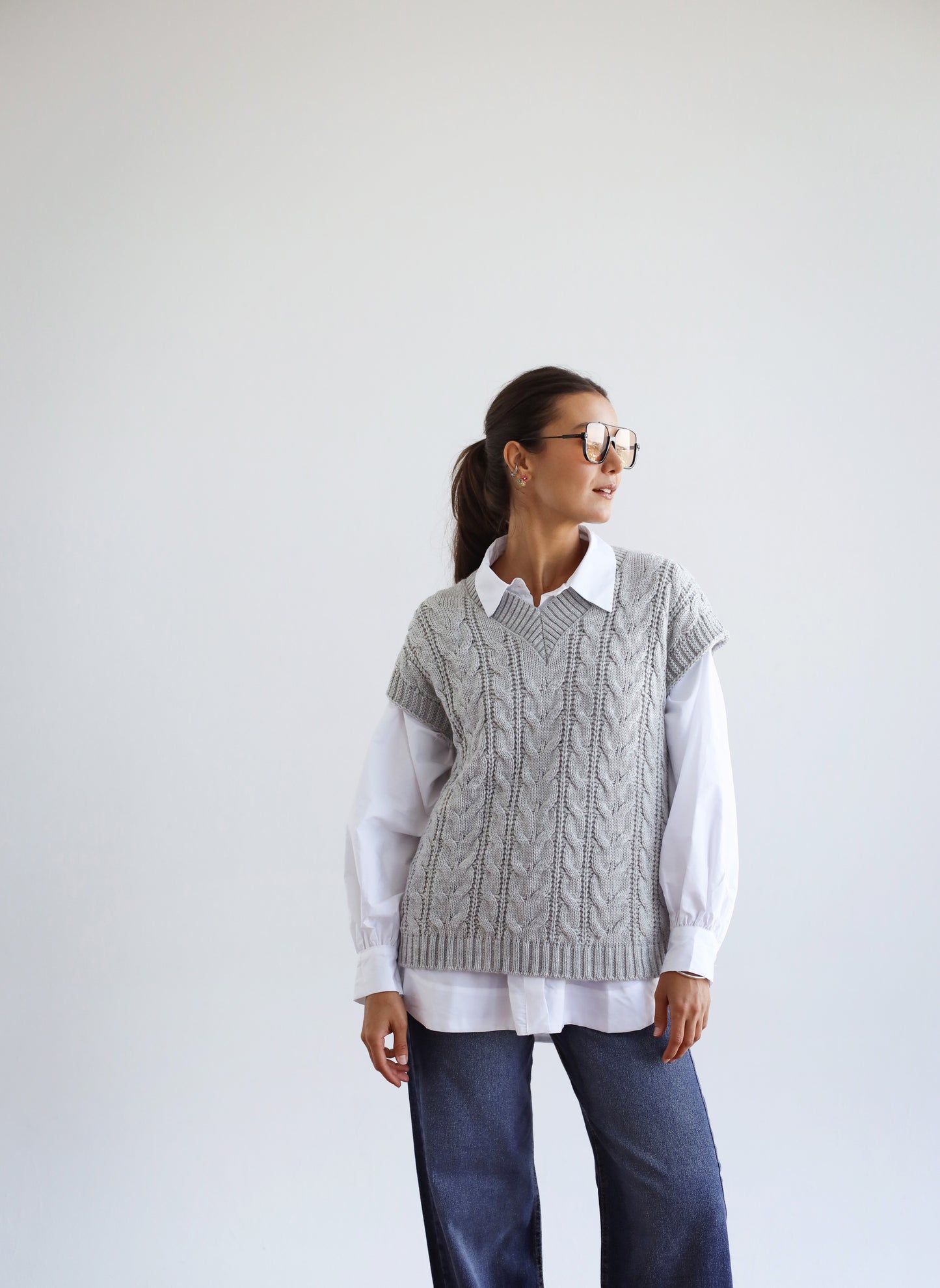 Never Better Knit Vest - Grey