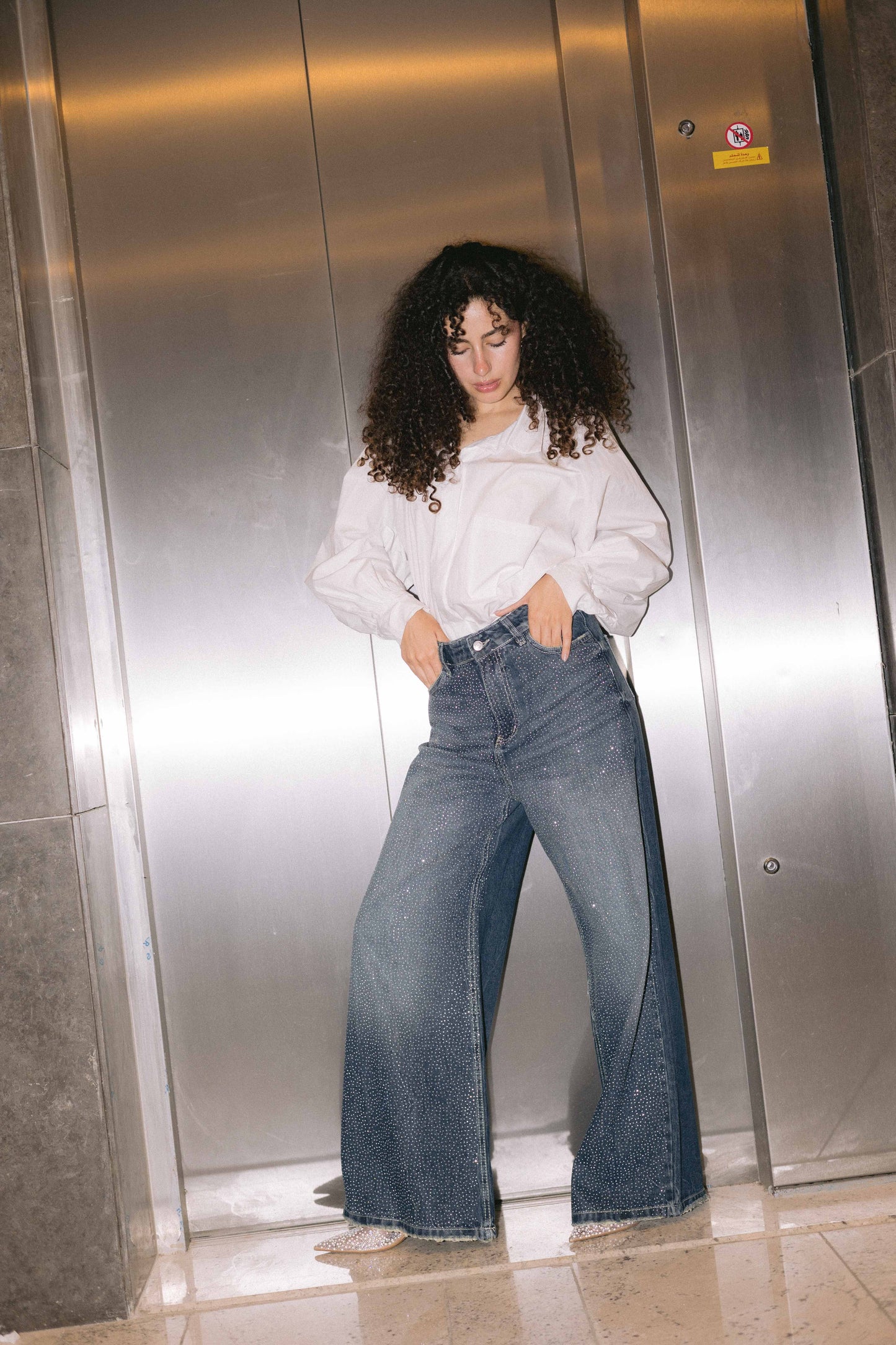 All Eyes On You Denim Pants - Dark Blue