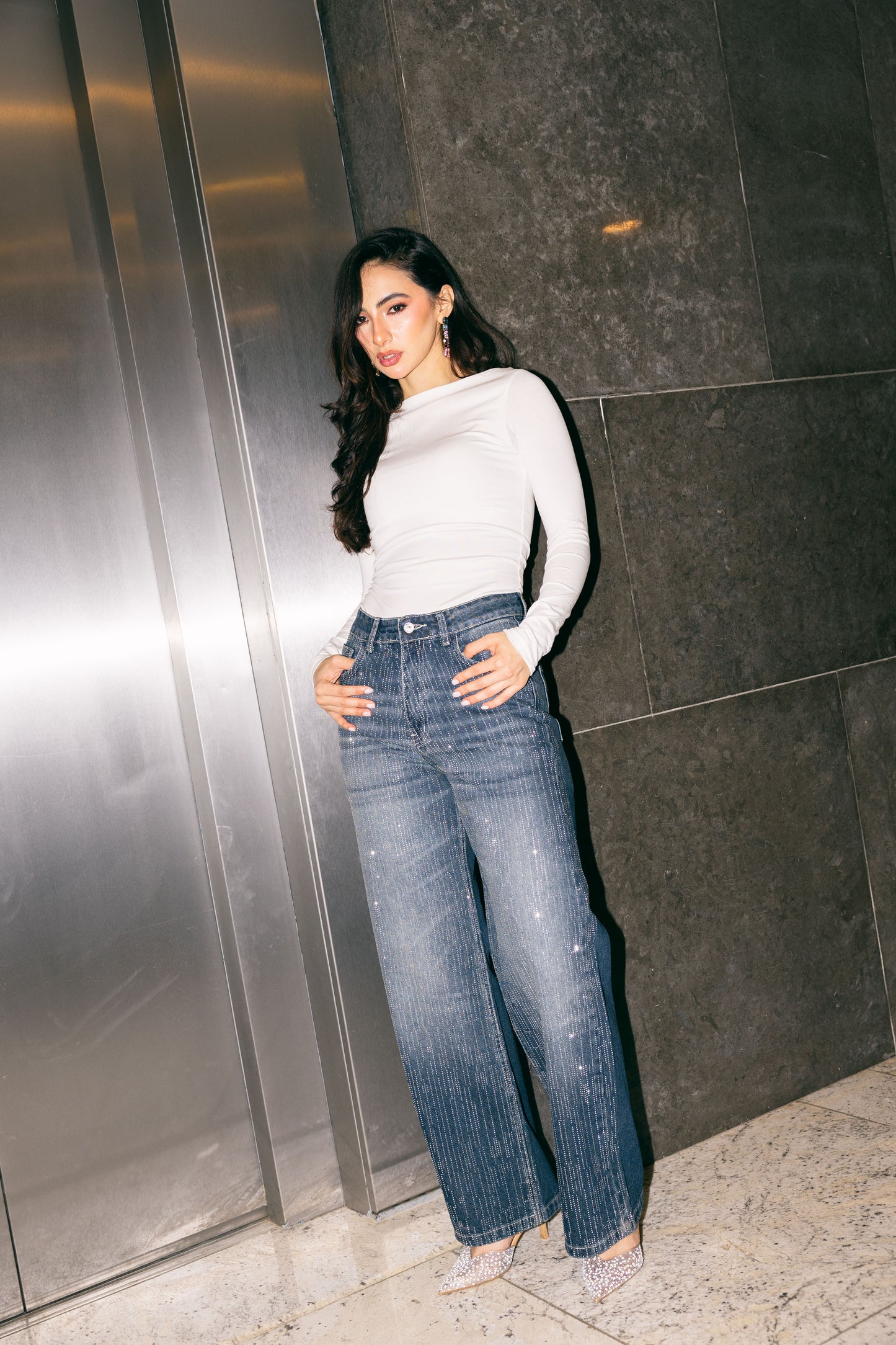 Her Era Denim Pants in Washed Blue
