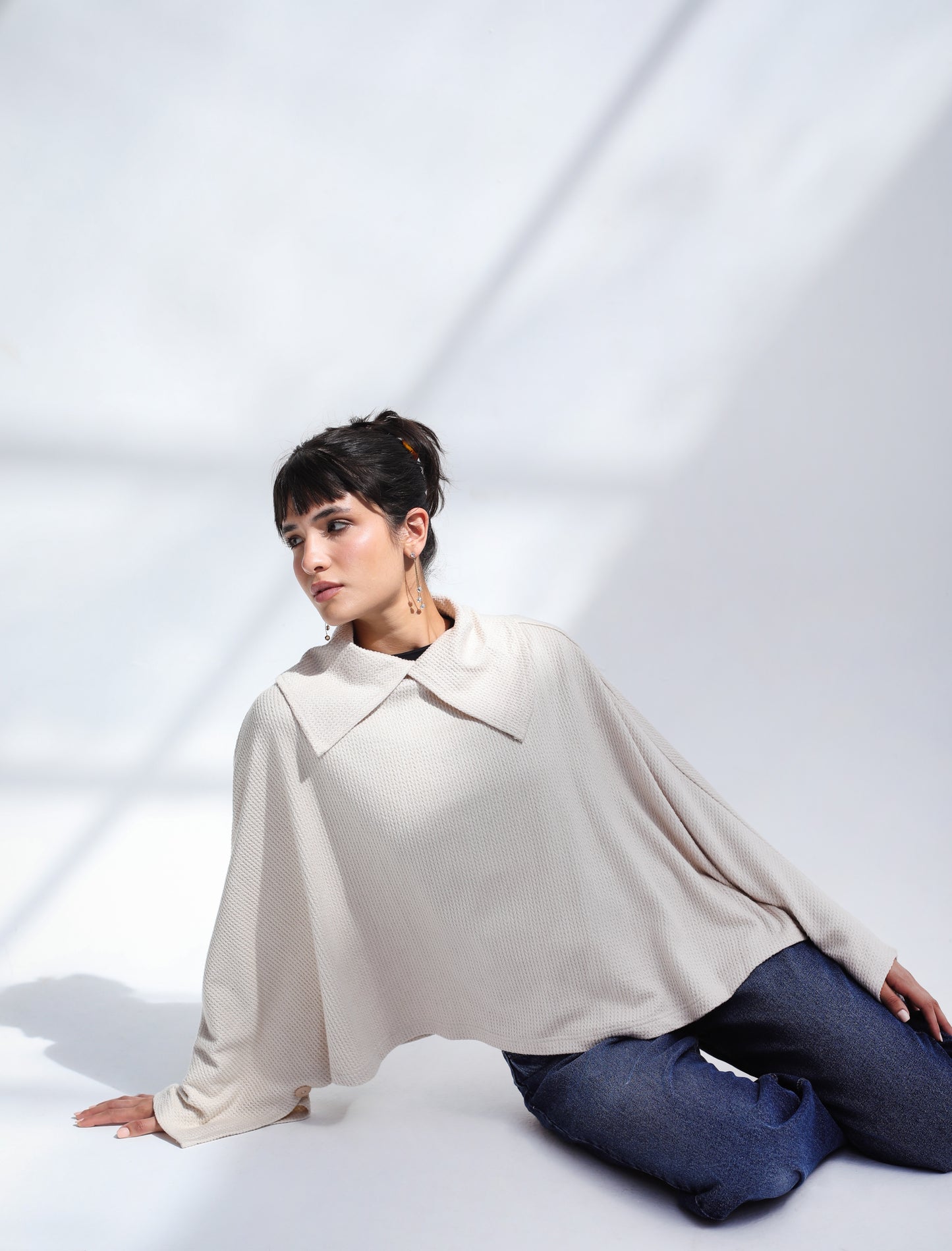 Wonderlust Knit Cape - Oatmilk