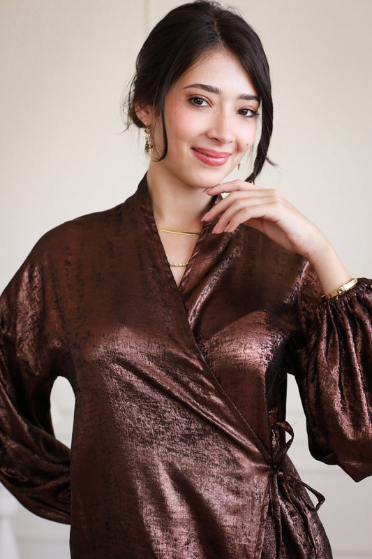 Wrapped in Love Dress - Brown