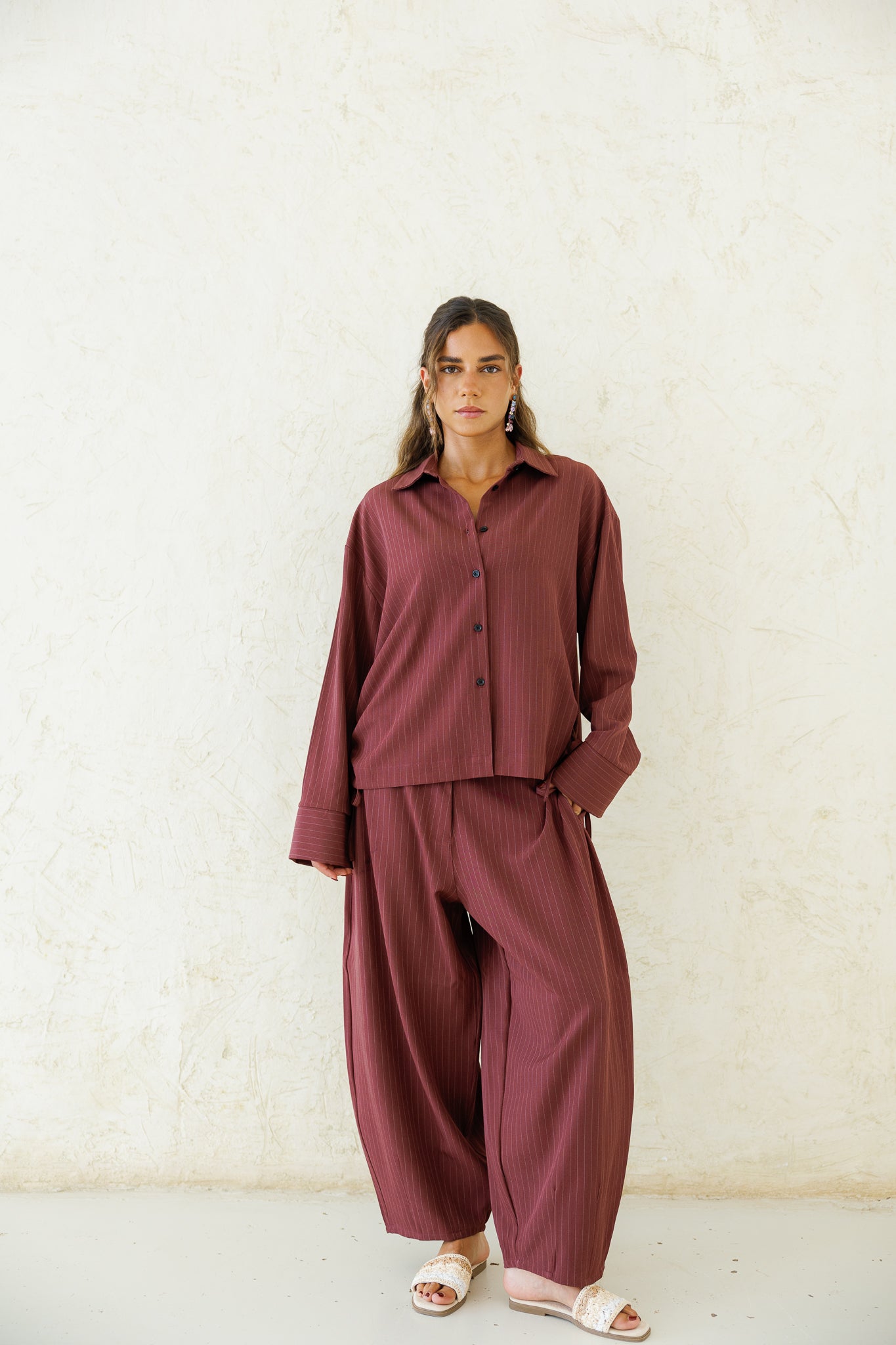 Perfect Tones Striped Set - Burgundy