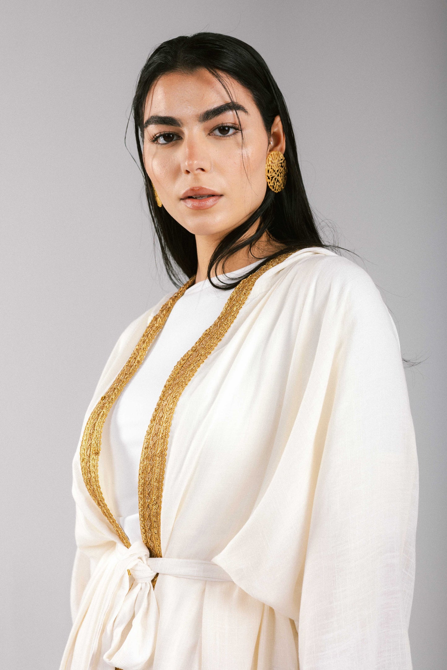 Marrakesh Linen Kaftan in White