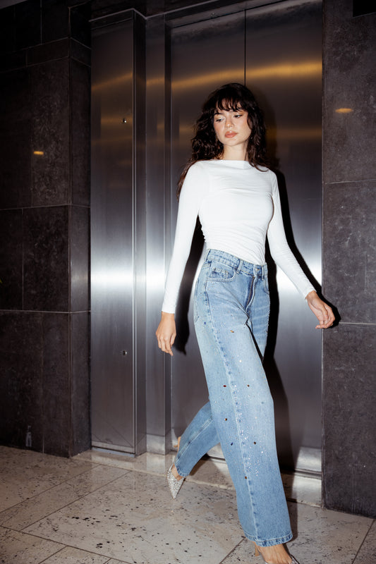 Loved You First Denim Pants in Blue