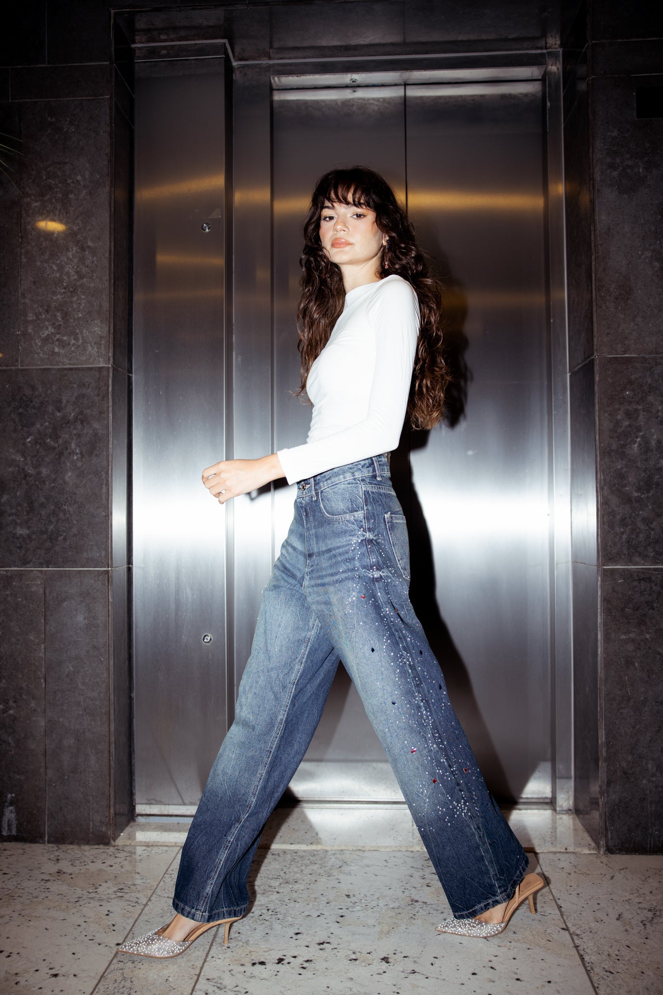 Loved You First Denim Pants in Dark Blue