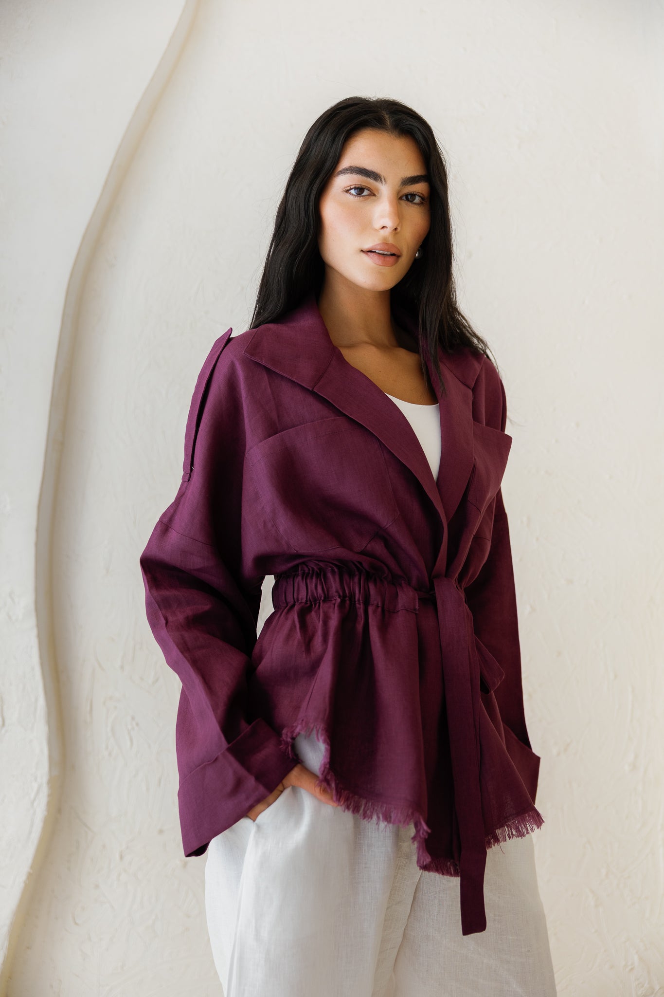Amalia’s Signature Linen Top - Purple