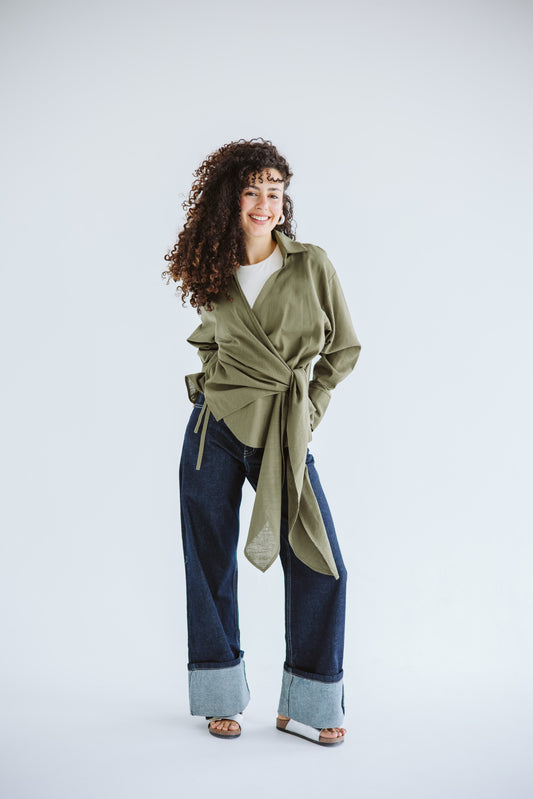 Wrapped In A Dream Top - Olive