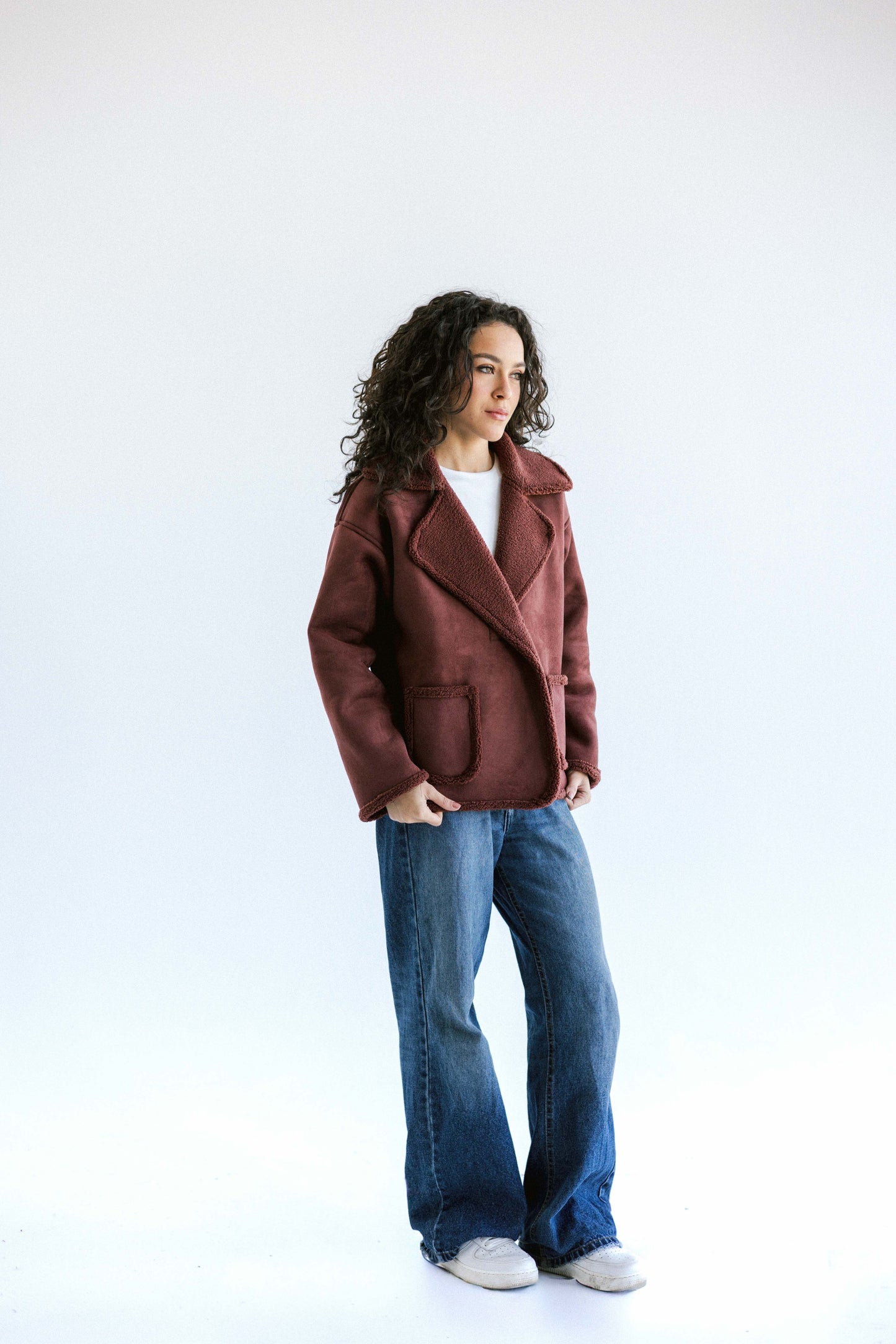 Warmth Shearling Jacket - Burgundy