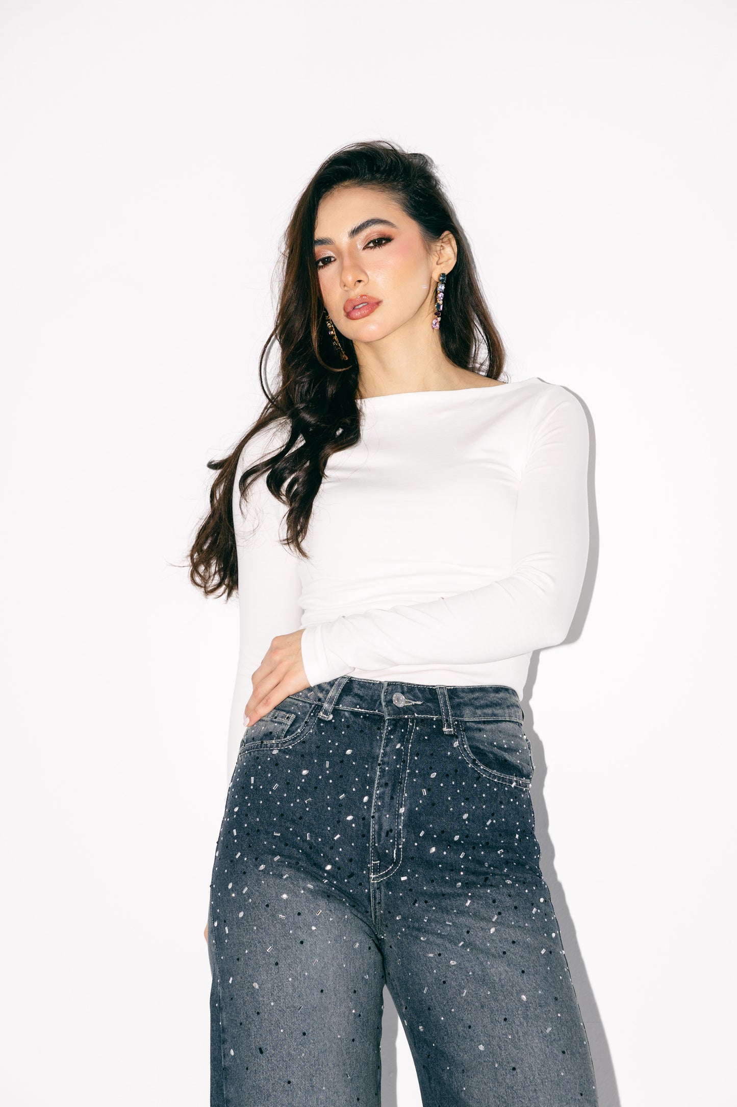 She’s The Moment Denim Pants in Dark Blue