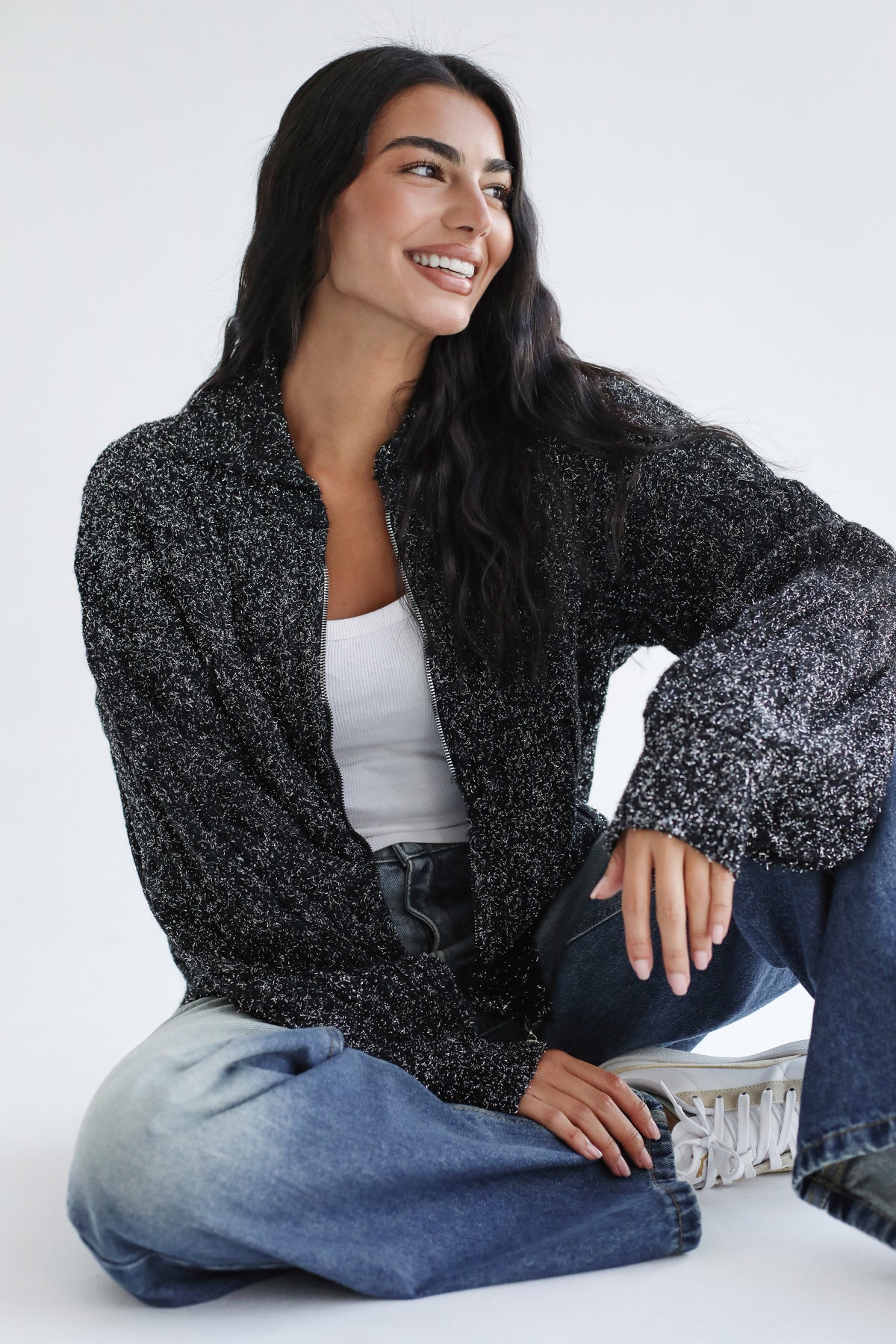 Too good to take off knit sweater - Black