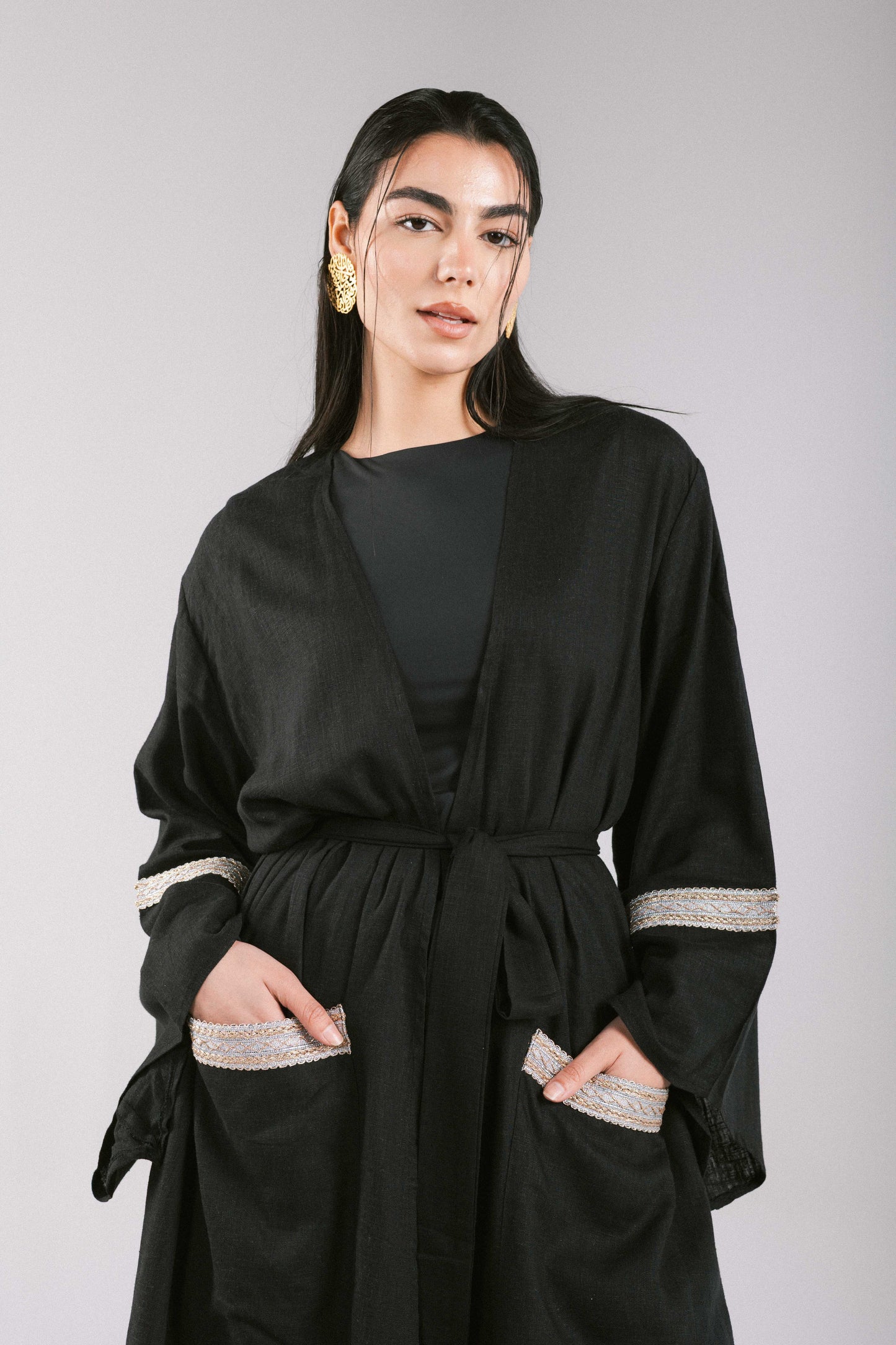 The Linen Kaftan in Black