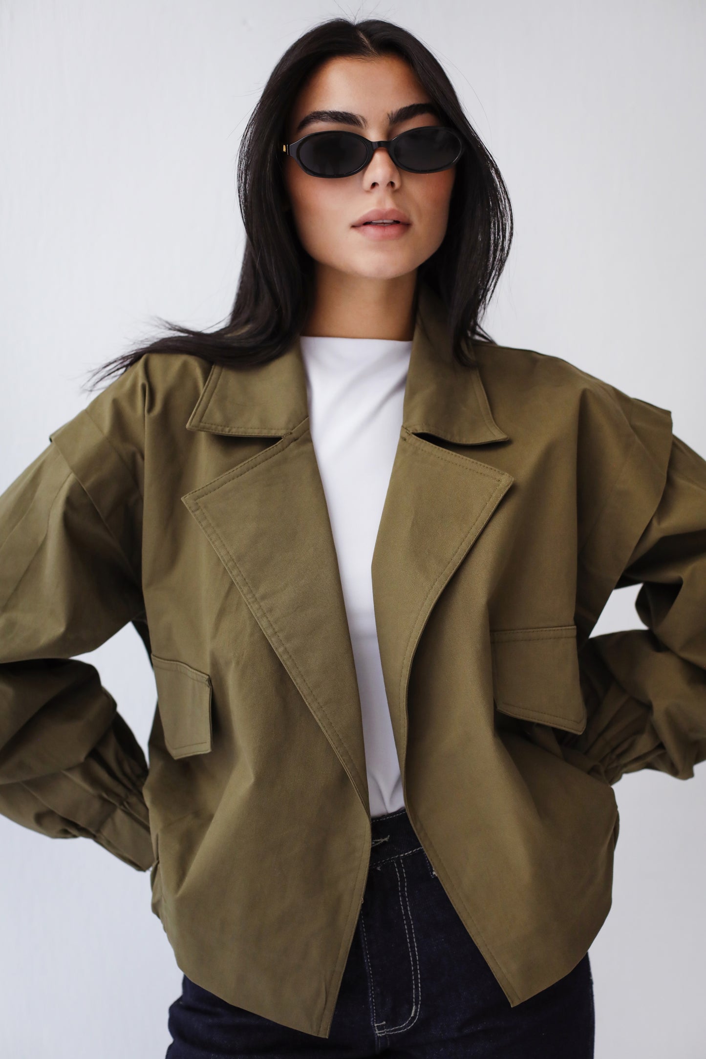 Showstopper Trench Jacket - Olive