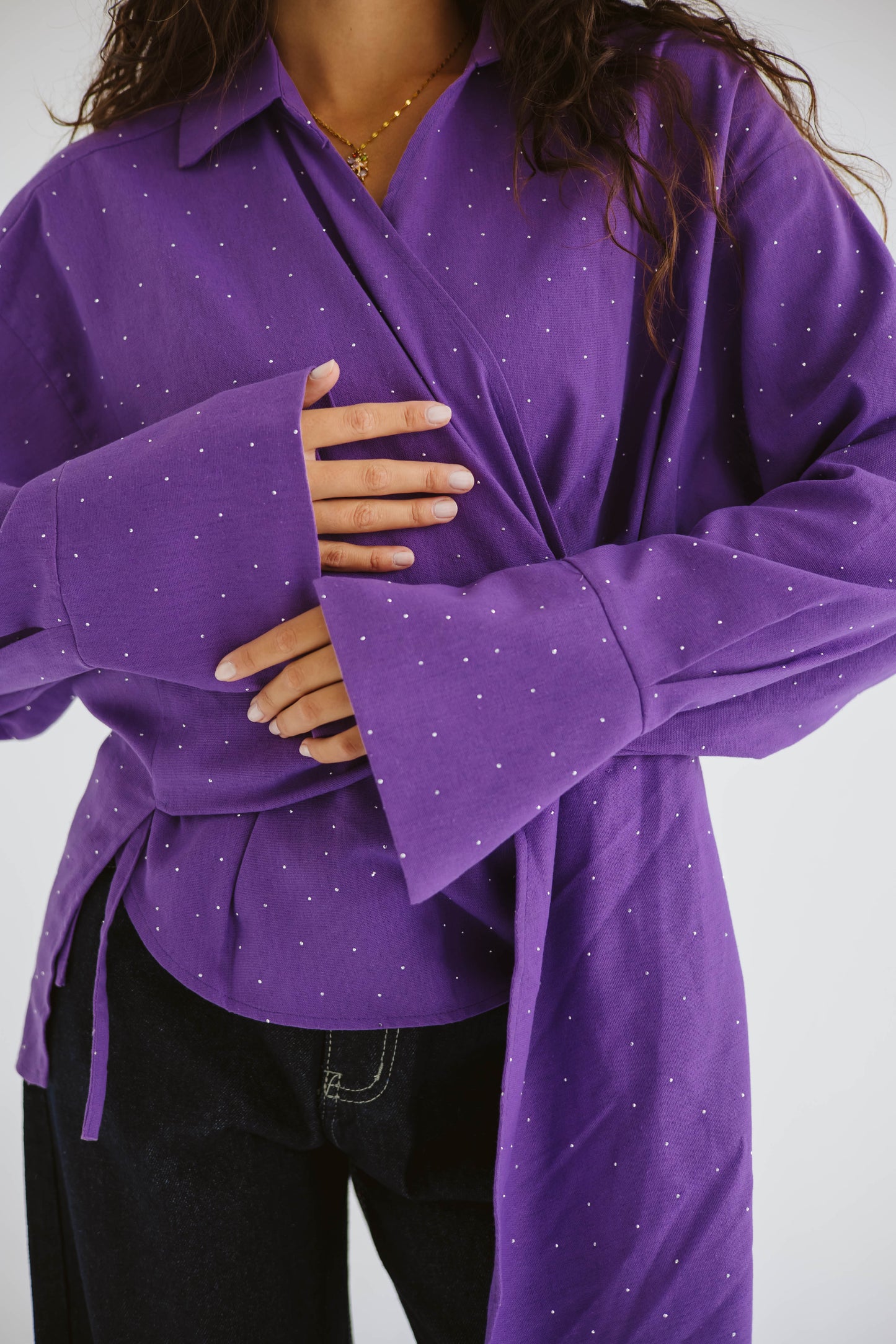 Studded Wrapped In A Dream Top - Purple