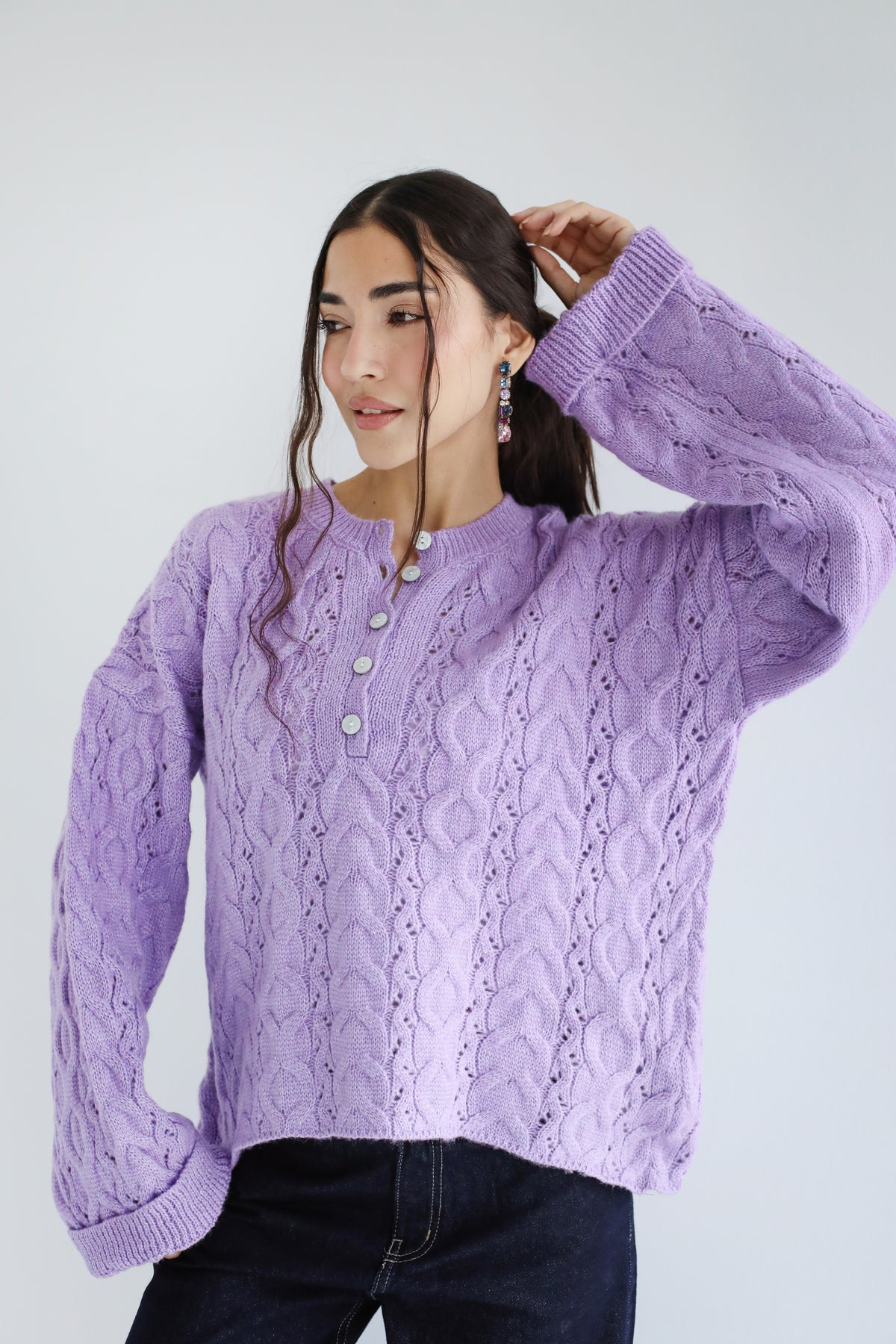 Sweet as you knit sweater - Lilac