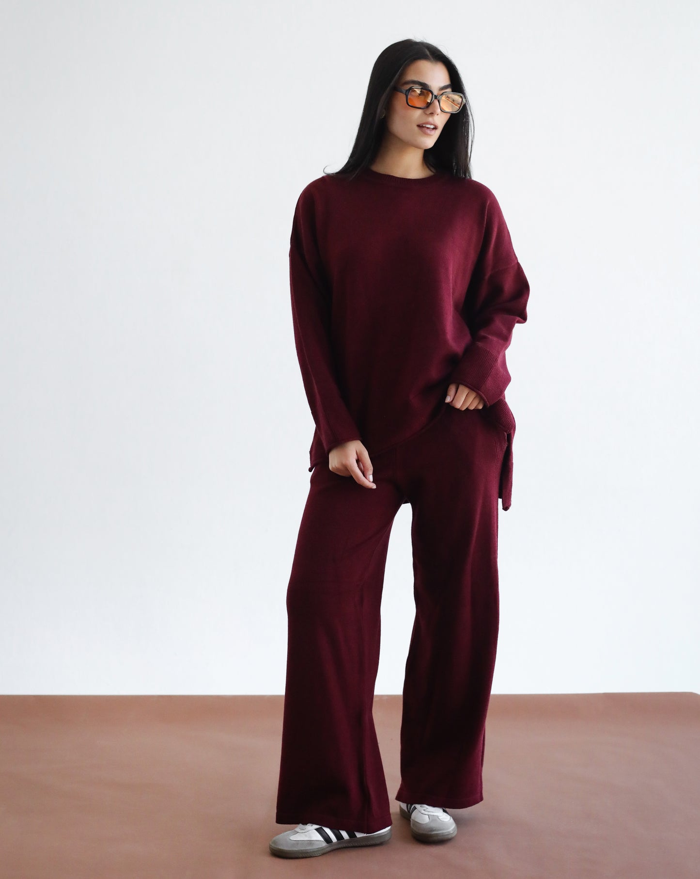 Good Feels Knit Set - Burgundy