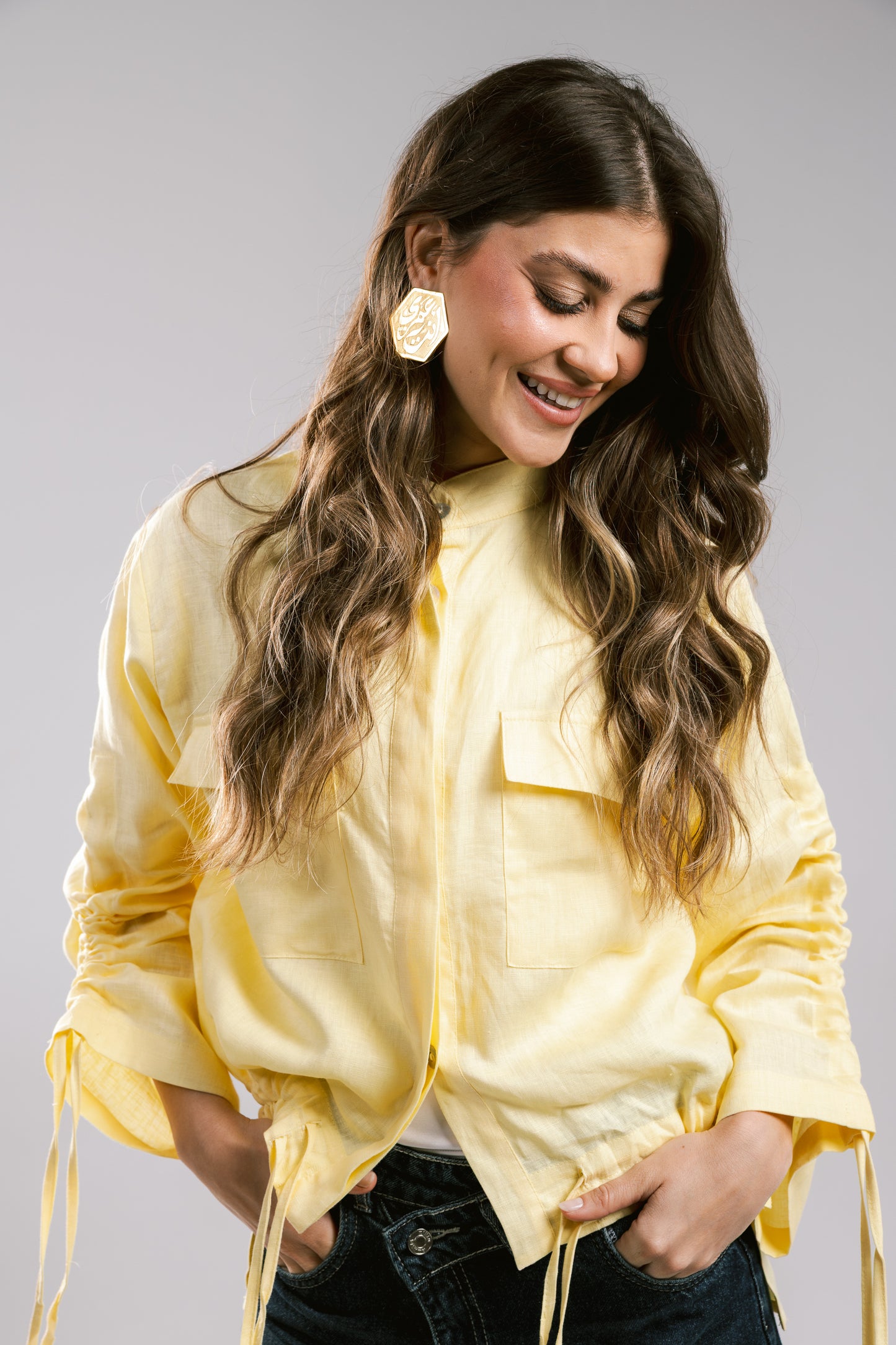 Pretty Fringes Linen Shirt - Butter Yellow