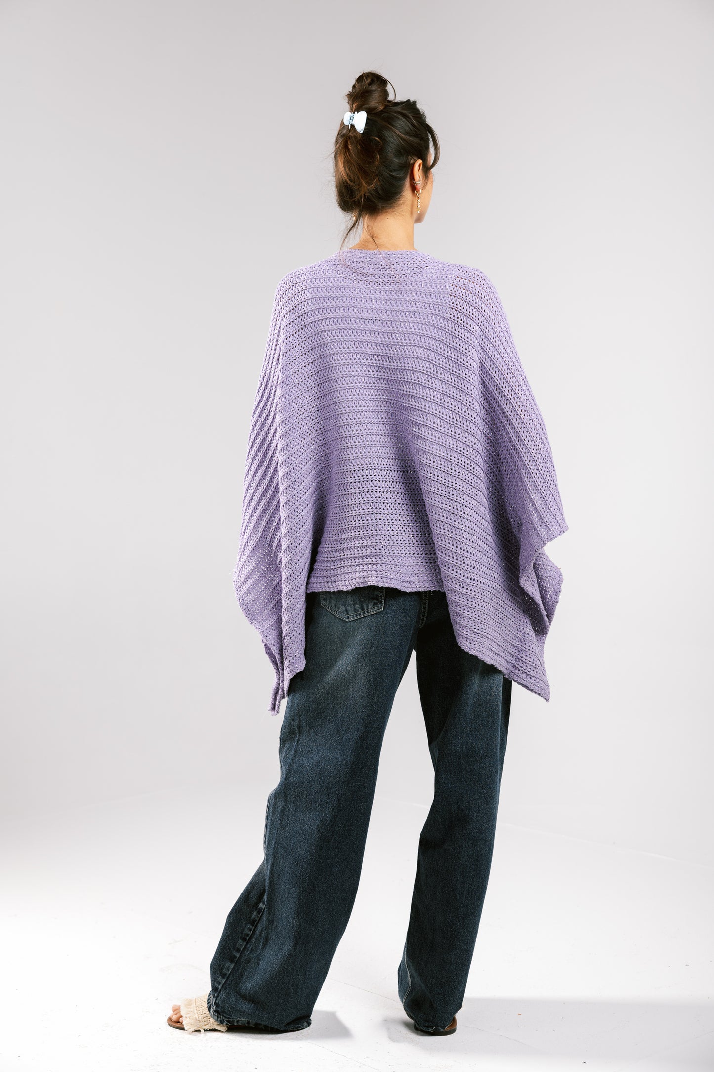 Seen At Sunset Crochet Cape in Lilac