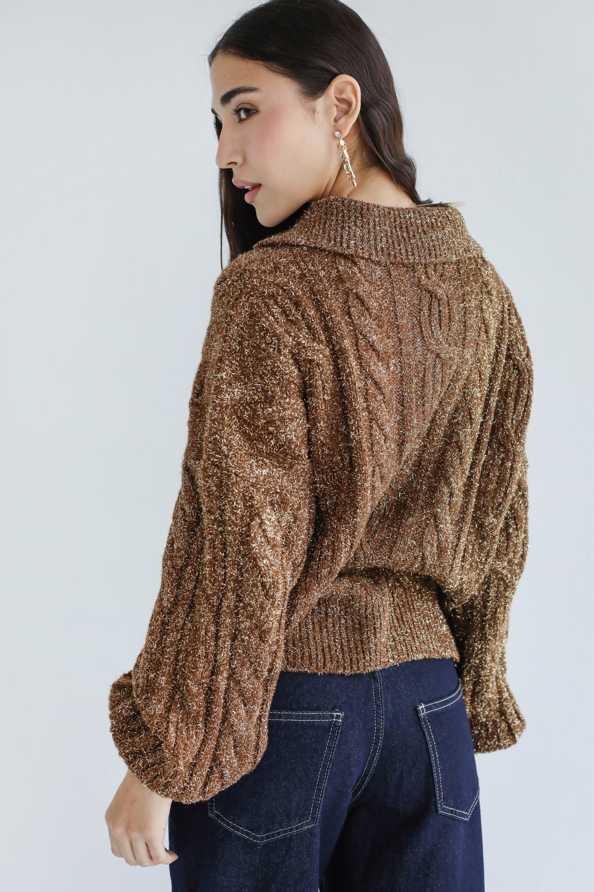 Too good to take off knit sweater - Brown
