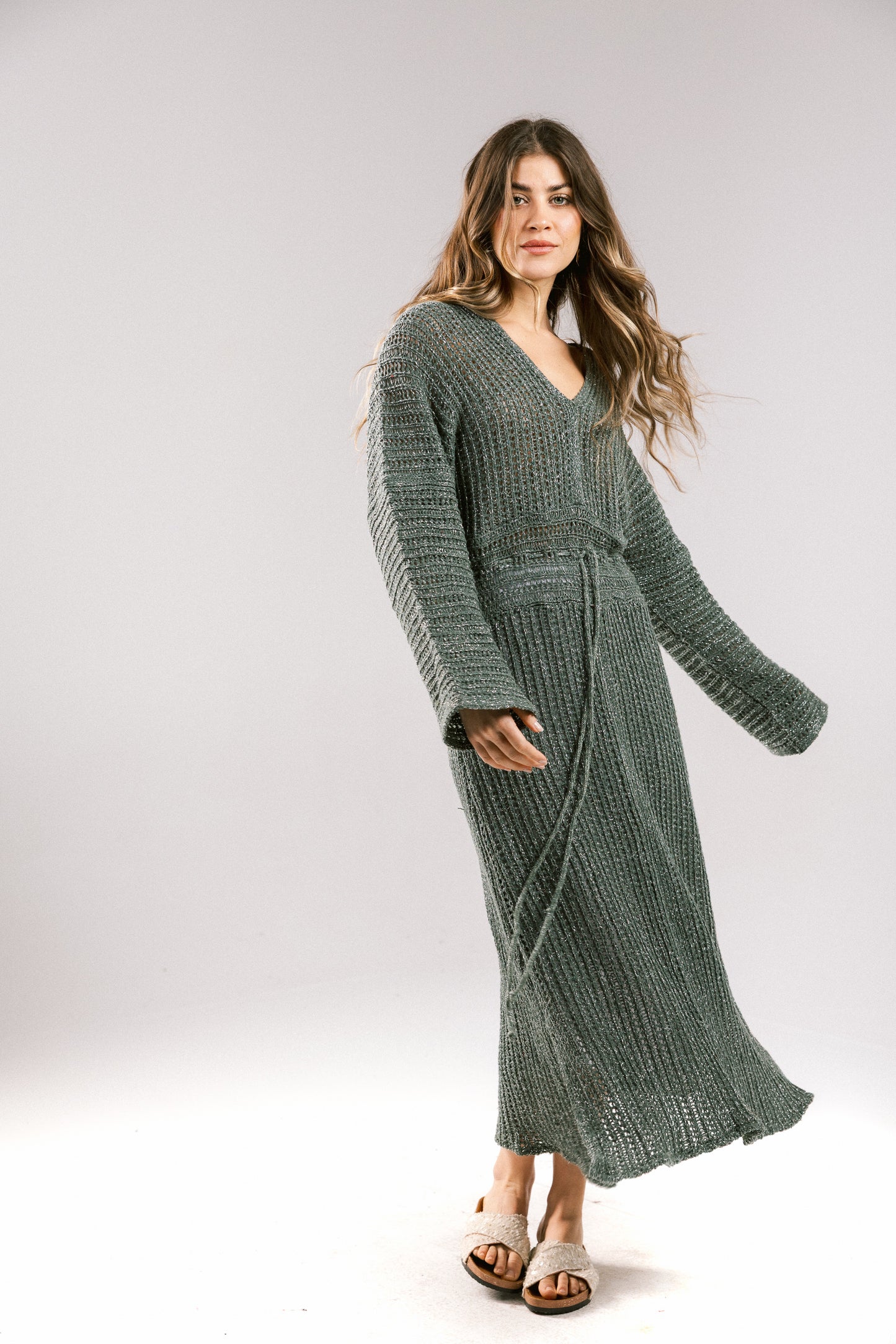 Sunbeam Crochet Coverup Dress - Olive